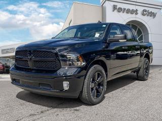 <b>Aluminum Wheels,  Proximity Key,  Heavy Duty Suspension,  Tow Package,  Power Mirrors!</b><br> <br>   This Ram 1500 Classic is a top contender in the full-size pickup segment thanks to a winning combination of a strong powertrain, a smooth ride and a well-trimmed cabin. <br> <br>The reasons why this Ram 1500 Classic stands above its well-respected competition are evident: uncompromising capability, proven commitment to safety and security, and state-of-the-art technology. From its muscular exterior to the well-trimmed interior, this 2023 Ram 1500 Classic is more than just a workhorse. Get the job done in comfort and style while getting a great value with this amazing full-size truck. <br> <br> This diamond black Crew Cab 4X4 pickup   has an automatic transmission and is powered by a  3.6L V6 24V MPFI DOHC engine.<br> <br> Our 1500 Classics trim level is SLT. This Ram 1500 SLT steps things up with upgraded aluminum wheels, proximity keyless entry, USB connectivity and exterior chrome styling, along with a great selection of standard features such as class II towing equipment including a hitch, wiring harness and trailer sway control, heavy-duty suspension, cargo box lighting, and a locking tailgate. Additional features include heated and power adjustable side mirrors, UCconnect 3, cruise control, air conditioning, vinyl floor lining, and a rearview camera. This vehicle has been upgraded with the following features: Aluminum Wheels,  Proximity Key,  Heavy Duty Suspension,  Tow Package,  Power Mirrors,  Rear Camera. <br><br> View the original window sticker for this vehicle with this url <b><a href=http://www.chrysler.com/hostd/windowsticker/getWindowStickerPdf.do?vin=3C6RR7LG4PG595432 target=_blank>http://www.chrysler.com/hostd/windowsticker/getWindowStickerPdf.do?vin=3C6RR7LG4PG595432</a></b>.<br> <br>To apply right now for financing use this link : <a href=https://www.forestcitydodge.ca/finance-center/ target=_blank>https://www.forestcitydodge.ca/finance-center/</a><br><br> <br/> Weve discounted this vehicle $970. 6.99% financing for 96 months.  Incentives expire 2023-10-02.  See dealer for details. <br> <br><br> Forest City Dodge proudly serves clients in London ON, St. Thomas ON, Woodstock ON, Tilsonburg ON, Strathroy ON, and the surrounding areas. Formerly known as Southwest Chrysler, Forest City Dodge has become a local automotive leader that takes pride in providing a transparent car buying experience and exceptional customer service throughout the dealership. </br>

<br> If you are looking to finance a vehicle, our finance department are seasoned professionals in ensuring that you get financing options that fits your budget and lifestyle. Regardless of your credit situation, our finance team will work hard to get you approved for a vehicle youre comfortable with in no time. We also offer a dedicated service department thats always ready to attend your needs. Our factory trained technicians will help keep your vehicle in the best shape possible so that your vehicle gets the most out of its lifespan. </br>

<br> We have a strong and committed team with many years of experience satisfying our customers needs. Feel free to browse our inventory online, request more information about our vehicles, or inquire about financing. Visit us today at or contact us now with any questions or concerns! </br>
<br> Come by and check out our fleet of 80+ used cars and trucks and 200+ new cars and trucks for sale in London.  o~o