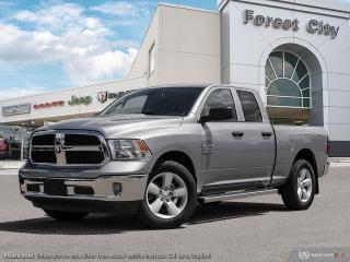 <b>Aluminum Wheels,  Heavy Duty Suspension,  Tow Package,  Power Mirrors,  Rear Camera!</b><br> <br>   This Ram 1500 Classic is a top contender in the full-size pickup segment thanks to a winning combination of a strong powertrain, a smooth ride and a well-trimmed cabin. <br> <br>The reasons why this Ram 1500 Classic stands above its well-respected competition are evident: uncompromising capability, proven commitment to safety and security, and state-of-the-art technology. From its muscular exterior to the well-trimmed interior, this 2023 Ram 1500 Classic is more than just a workhorse. Get the job done in comfort and style while getting a great value with this amazing full-size truck. <br> <br> This silver Quad Cab 4X4 pickup   has an automatic transmission and is powered by a  5.7L V8 16V MPFI OHV engine.<br> <br> Our 1500 Classics trim level is Tradesman. This Ram 1500 Tradesman is ready for whatever you throw at it, with a great selection of standard features such as class II towing equipment including a hitch, wiring harness and trailer sway control, heavy-duty suspension, cargo box lighting, and a locking tailgate. Additional features include heated and power adjustable side mirrors, UCconnect 3, cruise control, air conditioning, vinyl floor lining, and a rearview camera. This vehicle has been upgraded with the following features: Aluminum Wheels,  Heavy Duty Suspension,  Tow Package,  Power Mirrors,  Rear Camera. <br><br> View the original window sticker for this vehicle with this url <b><a href=http://www.chrysler.com/hostd/windowsticker/getWindowStickerPdf.do?vin=1C6RR7FTXPS542428 target=_blank>http://www.chrysler.com/hostd/windowsticker/getWindowStickerPdf.do?vin=1C6RR7FTXPS542428</a></b>.<br> <br>To apply right now for financing use this link : <a href=https://www.forestcitydodge.ca/finance-center/ target=_blank>https://www.forestcitydodge.ca/finance-center/</a><br><br> <br/> Weve discounted this vehicle $2507. 6.99% financing for 96 months.  Incentives expire 2023-10-02.  See dealer for details. <br> <br><br> Forest City Dodge proudly serves clients in London ON, St. Thomas ON, Woodstock ON, Tilsonburg ON, Strathroy ON, and the surrounding areas. Formerly known as Southwest Chrysler, Forest City Dodge has become a local automotive leader that takes pride in providing a transparent car buying experience and exceptional customer service throughout the dealership. </br>

<br> If you are looking to finance a vehicle, our finance department are seasoned professionals in ensuring that you get financing options that fits your budget and lifestyle. Regardless of your credit situation, our finance team will work hard to get you approved for a vehicle youre comfortable with in no time. We also offer a dedicated service department thats always ready to attend your needs. Our factory trained technicians will help keep your vehicle in the best shape possible so that your vehicle gets the most out of its lifespan. </br>

<br> We have a strong and committed team with many years of experience satisfying our customers needs. Feel free to browse our inventory online, request more information about our vehicles, or inquire about financing. Visit us today at or contact us now with any questions or concerns! </br>
<br> Come by and check out our fleet of 80+ used cars and trucks and 200+ new cars and trucks for sale in London.  o~o