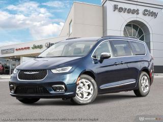 <b>Sunroof,  Navigation,  Leather Seats,  4G Wi-Fi,  Apple CarPlay!</b><br> <br>   The upscale look of the interior design and materials give this Chrysler Pacifica a more premium look and feel. <br> <br>Designed for the family on the go, this 2023 Chrysler Pacifica is loaded with clever and luxurious features that will make it feel like a second home on the road. Far more than your moms old minivan, this stunning Pacifica will feel modern, sleek, and cool enough to still impress your neighbors. If you need a minivan for your growing family, but still want something that feels like a luxury sedan, then this Pacifica is designed just for you.<br> <br> This blue van  has an automatic transmission and is powered by a  3.6L V6 24V MPFI DOHC engine.<br> <br> Our Pacificas trim level is Limited. For even more amazing features, check out this Pacifica Limited, which comes standard with an express open/close tri-panel sunroof, heated and power folding side mirrors, a sonorous 13-speaker Alpine audio system, heated 2nd row captains chairs, Nappa leather upholstery, smart device remote engine start, inbuilt navigation, and mobile hotspot internet access. Other standard features include Apple CarPlay and Android Auto connectivity, USB mobile projection and an 360 camera system, power sliding doors, heated and power-adjustable front seats with lumbar support and cushion tilt, a heated TechnoLeather leatherette steering wheel, adaptive cruise control, proximity keyless entry with remote engine start, and a power tailgate for rear cargo access. Additional features also include a 10.1-inch infotainment screen powered by Uconnect 5, dual-zone front climate control, blind spot detection, Park Assist rear parking sensors, lane keeping assist with lane departure warning, and forward collision warning with active braking. This vehicle has been upgraded with the following features: Sunroof,  Navigation,  Leather Seats,  4g Wi-fi,  Apple Carplay,  Android Auto,  360 Camera. <br><br> View the original window sticker for this vehicle with this url <b><a href=http://www.chrysler.com/hostd/windowsticker/getWindowStickerPdf.do?vin=2C4RC1GG5PR548647 target=_blank>http://www.chrysler.com/hostd/windowsticker/getWindowStickerPdf.do?vin=2C4RC1GG5PR548647</a></b>.<br> <br>To apply right now for financing use this link : <a href=https://www.forestcitydodge.ca/finance-center/ target=_blank>https://www.forestcitydodge.ca/finance-center/</a><br><br> <br/> Weve discounted this vehicle $707. 6.99% financing for 96 months.  Incentives expire 2023-10-02.  See dealer for details. <br> <br><br> Forest City Dodge proudly serves clients in London ON, St. Thomas ON, Woodstock ON, Tilsonburg ON, Strathroy ON, and the surrounding areas. Formerly known as Southwest Chrysler, Forest City Dodge has become a local automotive leader that takes pride in providing a transparent car buying experience and exceptional customer service throughout the dealership. </br>

<br> If you are looking to finance a vehicle, our finance department are seasoned professionals in ensuring that you get financing options that fits your budget and lifestyle. Regardless of your credit situation, our finance team will work hard to get you approved for a vehicle youre comfortable with in no time. We also offer a dedicated service department thats always ready to attend your needs. Our factory trained technicians will help keep your vehicle in the best shape possible so that your vehicle gets the most out of its lifespan. </br>

<br> We have a strong and committed team with many years of experience satisfying our customers needs. Feel free to browse our inventory online, request more information about our vehicles, or inquire about financing. Visit us today at or contact us now with any questions or concerns! </br>
<br> Come by and check out our fleet of 80+ used cars and trucks and 200+ new cars and trucks for sale in London.  o~o
