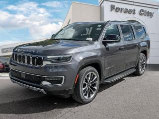 <b>Leather Seats,  Cooled Seats,  Apple CarPlay,  Navigation,  Heated Steering Wheel!</b><br> <br>   Big, bold and beautiful, this stunning 2023 Jeep Wagoneer L is making huge waves in the SUV segment. <br> <br>With perfect attention to detail, a sophisticated interior, and unparalleled engineering, this 2023 Jeep Wagoneer L is set to change the game for full size luxury SUVs. But dont be fooled by its good looks or luxurious materials, this ultra capable Wagoneer L is still a Jeep through and through. No matter where the road leads, you can be sure to get there in this iconic 2023 Jeep Wagoneer L.<br> <br> This baltic gray SUV  has an automatic transmission and is powered by a  3.0L I6 24V GDI DOHC Twin Turbo engine.<br> <br> Our Wagoneer Ls trim level is Series II. Embark on your next family adventure with this Wagoneer L Series II, which features great standard equipment such as ventilated and heated Nappa leather-trimmed seats with 12-way power adjustment and 4-way lumbar support, a heated synthetic leather steering wheel, genuine wood interior trim, a power liftgate for rear cargo access, and a 10.1-inch screen for infotainment duties, bundled with Apple CarPlay, Android Auto, inbuilt navigation, and a 10-speaker Alpine audio system for your auditory delight. On the road, safety is guaranteed thanks to a slew of cutting-edge features including adaptive cruise control, blind spot detection, lane keeping assist, lane departure warning, front and rear collision mitigation, forward collision warning, and front and rear parking sensors. Additional features include a power liftgate for rear cargo access, dual-zone climate control with rear automatic air conditioning, three 12-volt DC and a 120-volt AC power outlets, power-adjustable pedals, proximity keyless entry with remote engine start, illuminated front, and rear cupholders, and so much more. This vehicle has been upgraded with the following features: Leather Seats,  Cooled Seats,  Apple Carplay,  Navigation,  Heated Steering Wheel,  Remote Start,  Power Liftgate. <br><br> View the original window sticker for this vehicle with this url <b><a href=http://www.chrysler.com/hostd/windowsticker/getWindowStickerPdf.do?vin=1C4SJSBP9PS515539 target=_blank>http://www.chrysler.com/hostd/windowsticker/getWindowStickerPdf.do?vin=1C4SJSBP9PS515539</a></b>.<br> <br>To apply right now for financing use this link : <a href=https://www.forestcitydodge.ca/finance-center/ target=_blank>https://www.forestcitydodge.ca/finance-center/</a><br><br> <br/> 5.99% financing for 96 months.  Incentives expire 2023-10-02.  See dealer for details. <br> <br><br> Forest City Dodge proudly serves clients in London ON, St. Thomas ON, Woodstock ON, Tilsonburg ON, Strathroy ON, and the surrounding areas. Formerly known as Southwest Chrysler, Forest City Dodge has become a local automotive leader that takes pride in providing a transparent car buying experience and exceptional customer service throughout the dealership. </br>

<br> If you are looking to finance a vehicle, our finance department are seasoned professionals in ensuring that you get financing options that fits your budget and lifestyle. Regardless of your credit situation, our finance team will work hard to get you approved for a vehicle youre comfortable with in no time. We also offer a dedicated service department thats always ready to attend your needs. Our factory trained technicians will help keep your vehicle in the best shape possible so that your vehicle gets the most out of its lifespan. </br>

<br> We have a strong and committed team with many years of experience satisfying our customers needs. Feel free to browse our inventory online, request more information about our vehicles, or inquire about financing. Visit us today at or contact us now with any questions or concerns! </br>
<br> Come by and check out our fleet of 80+ used cars and trucks and 200+ new cars and trucks for sale in London.  o~o