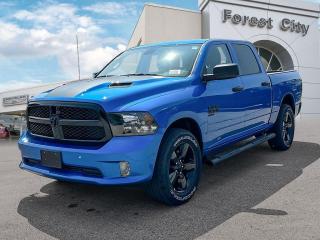 <b>Aluminum Wheels,  Heavy Duty Suspension,  Tow Package,  Power Mirrors,  Rear Camera!</b><br> <br>   This 2023 Ram 1500 Classic is the truck to have, thanks to its incredible powertrain and a well-appointed interior. <br> <br>The reasons why this Ram 1500 Classic stands above its well-respected competition are evident: uncompromising capability, proven commitment to safety and security, and state-of-the-art technology. From its muscular exterior to the well-trimmed interior, this 2023 Ram 1500 Classic is more than just a workhorse. Get the job done in comfort and style while getting a great value with this amazing full-size truck. <br> <br> This blue Crew Cab 4X4 pickup   has an automatic transmission and is powered by a  3.6L V6 24V MPFI DOHC engine.<br> <br> Our 1500 Classics trim level is Express. This Ram 1500 Express features upgraded aluminum wheels, front fog lamps and USB connectivity, along with a great selection of standard features such as class II towing equipment including a hitch, wiring harness and trailer sway control, heavy-duty suspension, cargo box lighting, and a locking tailgate. Additional features include heated and power adjustable side mirrors, UCconnect 3, cruise control, air conditioning, vinyl floor lining, and a rearview camera. This vehicle has been upgraded with the following features: Aluminum Wheels,  Heavy Duty Suspension,  Tow Package,  Power Mirrors,  Rear Camera. <br><br> View the original window sticker for this vehicle with this url <b><a href=http://www.chrysler.com/hostd/windowsticker/getWindowStickerPdf.do?vin=1C6RR7KG0PS529132 target=_blank>http://www.chrysler.com/hostd/windowsticker/getWindowStickerPdf.do?vin=1C6RR7KG0PS529132</a></b>.<br> <br>To apply right now for financing use this link : <a href=https://www.forestcitydodge.ca/finance-center/ target=_blank>https://www.forestcitydodge.ca/finance-center/</a><br><br> <br/> Weve discounted this vehicle $970. 6.99% financing for 96 months.  Incentives expire 2023-10-02.  See dealer for details. <br> <br><br> Forest City Dodge proudly serves clients in London ON, St. Thomas ON, Woodstock ON, Tilsonburg ON, Strathroy ON, and the surrounding areas. Formerly known as Southwest Chrysler, Forest City Dodge has become a local automotive leader that takes pride in providing a transparent car buying experience and exceptional customer service throughout the dealership. </br>

<br> If you are looking to finance a vehicle, our finance department are seasoned professionals in ensuring that you get financing options that fits your budget and lifestyle. Regardless of your credit situation, our finance team will work hard to get you approved for a vehicle youre comfortable with in no time. We also offer a dedicated service department thats always ready to attend your needs. Our factory trained technicians will help keep your vehicle in the best shape possible so that your vehicle gets the most out of its lifespan. </br>

<br> We have a strong and committed team with many years of experience satisfying our customers needs. Feel free to browse our inventory online, request more information about our vehicles, or inquire about financing. Visit us today at or contact us now with any questions or concerns! </br>
<br> Come by and check out our fleet of 80+ used cars and trucks and 200+ new cars and trucks for sale in London.  o~o