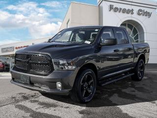 <b>Aluminum Wheels,  Heavy Duty Suspension,  Tow Package,  Power Mirrors,  Rear Camera!</b><br> <br>   This 2023 Ram 1500 Classic is the truck to have, thanks to its incredible powertrain and a well-appointed interior. <br> <br>The reasons why this Ram 1500 Classic stands above its well-respected competition are evident: uncompromising capability, proven commitment to safety and security, and state-of-the-art technology. From its muscular exterior to the well-trimmed interior, this 2023 Ram 1500 Classic is more than just a workhorse. Get the job done in comfort and style while getting a great value with this amazing full-size truck. <br> <br> This granite Crew Cab 4X4 pickup   has an automatic transmission and is powered by a  3.6L V6 24V MPFI DOHC engine.<br> <br> Our 1500 Classics trim level is Express. This Ram 1500 Express features upgraded aluminum wheels, front fog lamps and USB connectivity, along with a great selection of standard features such as class II towing equipment including a hitch, wiring harness and trailer sway control, heavy-duty suspension, cargo box lighting, and a locking tailgate. Additional features include heated and power adjustable side mirrors, UCconnect 3, cruise control, air conditioning, vinyl floor lining, and a rearview camera. This vehicle has been upgraded with the following features: Aluminum Wheels,  Heavy Duty Suspension,  Tow Package,  Power Mirrors,  Rear Camera. <br><br> View the original window sticker for this vehicle with this url <b><a href=http://www.chrysler.com/hostd/windowsticker/getWindowStickerPdf.do?vin=1C6RR7KG9PS529131 target=_blank>http://www.chrysler.com/hostd/windowsticker/getWindowStickerPdf.do?vin=1C6RR7KG9PS529131</a></b>.<br> <br>To apply right now for financing use this link : <a href=https://www.forestcitydodge.ca/finance-center/ target=_blank>https://www.forestcitydodge.ca/finance-center/</a><br><br> <br/> Weve discounted this vehicle $970. 6.99% financing for 96 months.  Incentives expire 2023-10-02.  See dealer for details. <br> <br><br> Forest City Dodge proudly serves clients in London ON, St. Thomas ON, Woodstock ON, Tilsonburg ON, Strathroy ON, and the surrounding areas. Formerly known as Southwest Chrysler, Forest City Dodge has become a local automotive leader that takes pride in providing a transparent car buying experience and exceptional customer service throughout the dealership. </br>

<br> If you are looking to finance a vehicle, our finance department are seasoned professionals in ensuring that you get financing options that fits your budget and lifestyle. Regardless of your credit situation, our finance team will work hard to get you approved for a vehicle youre comfortable with in no time. We also offer a dedicated service department thats always ready to attend your needs. Our factory trained technicians will help keep your vehicle in the best shape possible so that your vehicle gets the most out of its lifespan. </br>

<br> We have a strong and committed team with many years of experience satisfying our customers needs. Feel free to browse our inventory online, request more information about our vehicles, or inquire about financing. Visit us today at or contact us now with any questions or concerns! </br>
<br> Come by and check out our fleet of 80+ used cars and trucks and 200+ new cars and trucks for sale in London.  o~o