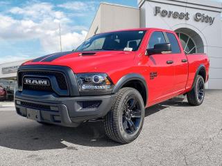 <b>Aluminum Wheels,  Proximity Key,  Heavy Duty Suspension,  Tow Package,  Power Mirrors!</b><br> <br>   This Ram 1500 Classic is a top contender in the full-size pickup segment thanks to a winning combination of a strong powertrain, a smooth ride and a well-trimmed cabin. <br> <br>The reasons why this Ram 1500 Classic stands above its well-respected competition are evident: uncompromising capability, proven commitment to safety and security, and state-of-the-art technology. From its muscular exterior to the well-trimmed interior, this 2023 Ram 1500 Classic is more than just a workhorse. Get the job done in comfort and style while getting a great value with this amazing full-size truck. <br> <br> This flame red Quad Cab 4X4 pickup   has an automatic transmission and is powered by a  3.6L V6 24V MPFI DOHC engine.<br> <br> Our 1500 Classics trim level is Warlock. This Ram 1500 Warlock comes with high gloss black aluminum wheels, active aero shutters, sound insulation, proximity keyless entry and USB connectivity, along with a great selection of standard features such as class II towing equipment including a hitch, wiring harness and trailer sway control, heavy-duty suspension, cargo box lighting, and a locking tailgate. Additional features include heated and power adjustable side mirrors, UCconnect 3, cruise control, air conditioning, vinyl floor lining, and a rearview camera. This vehicle has been upgraded with the following features: Aluminum Wheels,  Proximity Key,  Heavy Duty Suspension,  Tow Package,  Power Mirrors,  Rear Camera. <br><br> View the original window sticker for this vehicle with this url <b><a href=http://www.chrysler.com/hostd/windowsticker/getWindowStickerPdf.do?vin=1C6RR7GGXPS542432 target=_blank>http://www.chrysler.com/hostd/windowsticker/getWindowStickerPdf.do?vin=1C6RR7GGXPS542432</a></b>.<br> <br>To apply right now for financing use this link : <a href=https://www.forestcitydodge.ca/finance-center/ target=_blank>https://www.forestcitydodge.ca/finance-center/</a><br><br> <br/> Weve discounted this vehicle $2507. 6.99% financing for 96 months.  Incentives expire 2023-10-02.  See dealer for details. <br> <br><br> Forest City Dodge proudly serves clients in London ON, St. Thomas ON, Woodstock ON, Tilsonburg ON, Strathroy ON, and the surrounding areas. Formerly known as Southwest Chrysler, Forest City Dodge has become a local automotive leader that takes pride in providing a transparent car buying experience and exceptional customer service throughout the dealership. </br>

<br> If you are looking to finance a vehicle, our finance department are seasoned professionals in ensuring that you get financing options that fits your budget and lifestyle. Regardless of your credit situation, our finance team will work hard to get you approved for a vehicle youre comfortable with in no time. We also offer a dedicated service department thats always ready to attend your needs. Our factory trained technicians will help keep your vehicle in the best shape possible so that your vehicle gets the most out of its lifespan. </br>

<br> We have a strong and committed team with many years of experience satisfying our customers needs. Feel free to browse our inventory online, request more information about our vehicles, or inquire about financing. Visit us today at or contact us now with any questions or concerns! </br>
<br> Come by and check out our fleet of 80+ used cars and trucks and 200+ new cars and trucks for sale in London.  o~o