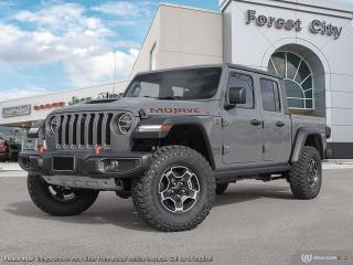 <b>Heavy Duty Suspension,  Sunroof,  Premium Audio,  Navigation,  Climate Control!</b><br> <br>   This Jeep Gladiator is ready to change the game of utility vehicles and pickup trucks. <br> <br>Built with unmistakable Jeep styling and off-road capability and the capability and hauling power of a pickup truck, you get the best of both worlds with this incredible machine. Thanks to its unmistakable style, rugged off-road technology, and an exhilarating open air truck experience, this unique Jeep Gladiator is ready to change the 4X4 game.<br> <br> This sting-grey Regular Cab 4X4 pickup   has an automatic transmission and is powered by a  3.6L V6 24V MPFI DOHC engine.<br> <br> Our Gladiators trim level is Mojave. With even more capability, this Gladiator Mojave features heavy-duty suspension, a transmission skid plate, a manual Targa composite first-row sunroof, a 9-speaker Alpine premium audio setup, voice-activated navigation, dual-zone climate control, class III towing equipment with a trailer wiring harness and trailer sway control, undercarriage skid plates, a full-size spare with underbody storage, removable doors and windows, and a manual convertible top with fixed roll-over protection. This rugged truck also features great convenience features like proximity keyless entry with push button start, illuminated front and rear cupholders, two 12-volt DC and a 120-volt AC power outlets, and tons of storage space. Handling infotainment and connectivity duties is an 8.4-inch screen powered by Uconnect 4, and features Apple CarPlay, Android Auto, 4G LTE WiFi hotspot internet access, and streaming audio. This vehicle has been upgraded with the following features: Heavy Duty Suspension,  Sunroof,  Premium Audio,  Navigation,  Climate Control,  Apple Carplay,  Android Auto. <br><br> View the original window sticker for this vehicle with this url <b><a href=http://www.chrysler.com/hostd/windowsticker/getWindowStickerPdf.do?vin=1C6JJTEG5PL534281 target=_blank>http://www.chrysler.com/hostd/windowsticker/getWindowStickerPdf.do?vin=1C6JJTEG5PL534281</a></b>.<br> <br>To apply right now for financing use this link : <a href=https://www.forestcitydodge.ca/finance-center/ target=_blank>https://www.forestcitydodge.ca/finance-center/</a><br><br> <br/> Weve discounted this vehicle $1607. 6.99% financing for 96 months.  Incentives expire 2023-10-02.  See dealer for details. <br> <br><br> Forest City Dodge proudly serves clients in London ON, St. Thomas ON, Woodstock ON, Tilsonburg ON, Strathroy ON, and the surrounding areas. Formerly known as Southwest Chrysler, Forest City Dodge has become a local automotive leader that takes pride in providing a transparent car buying experience and exceptional customer service throughout the dealership. </br>

<br> If you are looking to finance a vehicle, our finance department are seasoned professionals in ensuring that you get financing options that fits your budget and lifestyle. Regardless of your credit situation, our finance team will work hard to get you approved for a vehicle youre comfortable with in no time. We also offer a dedicated service department thats always ready to attend your needs. Our factory trained technicians will help keep your vehicle in the best shape possible so that your vehicle gets the most out of its lifespan. </br>

<br> We have a strong and committed team with many years of experience satisfying our customers needs. Feel free to browse our inventory online, request more information about our vehicles, or inquire about financing. Visit us today at or contact us now with any questions or concerns! </br>
<br> Come by and check out our fleet of 80+ used cars and trucks and 200+ new cars and trucks for sale in London.  o~o