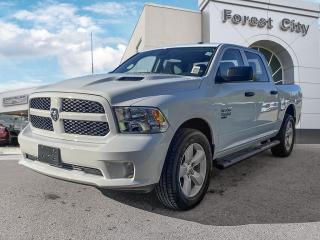 <b>Aluminum Wheels,  Heavy Duty Suspension,  Tow Package,  Power Mirrors,  Rear Camera!</b><br> <br>   Get the job done right with this rugged Ram 1500 Classic pickup. <br> <br>The reasons why this Ram 1500 Classic stands above its well-respected competition are evident: uncompromising capability, proven commitment to safety and security, and state-of-the-art technology. From its muscular exterior to the well-trimmed interior, this 2023 Ram 1500 Classic is more than just a workhorse. Get the job done in comfort and style while getting a great value with this amazing full-size truck. <br> <br> This bright white Crew Cab 4X4 pickup   has an automatic transmission and is powered by a  3.6L V6 24V MPFI DOHC engine.<br> <br> Our 1500 Classics trim level is Express. This Ram 1500 Express features upgraded aluminum wheels, front fog lamps and USB connectivity, along with a great selection of standard features such as class II towing equipment including a hitch, wiring harness and trailer sway control, heavy-duty suspension, cargo box lighting, and a locking tailgate. Additional features include heated and power adjustable side mirrors, UCconnect 3, cruise control, air conditioning, vinyl floor lining, and a rearview camera. This vehicle has been upgraded with the following features: Aluminum Wheels,  Heavy Duty Suspension,  Tow Package,  Power Mirrors,  Rear Camera. <br><br> View the original window sticker for this vehicle with this url <b><a href=http://www.chrysler.com/hostd/windowsticker/getWindowStickerPdf.do?vin=3C6RR7KG6PG626911 target=_blank>http://www.chrysler.com/hostd/windowsticker/getWindowStickerPdf.do?vin=3C6RR7KG6PG626911</a></b>.<br> <br>To apply right now for financing use this link : <a href=https://www.forestcitydodge.ca/finance-center/ target=_blank>https://www.forestcitydodge.ca/finance-center/</a><br><br> <br/> Weve discounted this vehicle $970. 6.99% financing for 96 months.  Incentives expire 2023-10-02.  See dealer for details. <br> <br><br> Forest City Dodge proudly serves clients in London ON, St. Thomas ON, Woodstock ON, Tilsonburg ON, Strathroy ON, and the surrounding areas. Formerly known as Southwest Chrysler, Forest City Dodge has become a local automotive leader that takes pride in providing a transparent car buying experience and exceptional customer service throughout the dealership. </br>

<br> If you are looking to finance a vehicle, our finance department are seasoned professionals in ensuring that you get financing options that fits your budget and lifestyle. Regardless of your credit situation, our finance team will work hard to get you approved for a vehicle youre comfortable with in no time. We also offer a dedicated service department thats always ready to attend your needs. Our factory trained technicians will help keep your vehicle in the best shape possible so that your vehicle gets the most out of its lifespan. </br>

<br> We have a strong and committed team with many years of experience satisfying our customers needs. Feel free to browse our inventory online, request more information about our vehicles, or inquire about financing. Visit us today at or contact us now with any questions or concerns! </br>
<br> Come by and check out our fleet of 80+ used cars and trucks and 200+ new cars and trucks for sale in London.  o~o