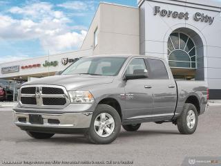 <b>Aluminum Wheels,  Proximity Key,  Heavy Duty Suspension,  Tow Package,  Power Mirrors!</b><br> <br>   Get the job done right with this rugged Ram 1500 Classic pickup. <br> <br>The reasons why this Ram 1500 Classic stands above its well-respected competition are evident: uncompromising capability, proven commitment to safety and security, and state-of-the-art technology. From its muscular exterior to the well-trimmed interior, this 2023 Ram 1500 Classic is more than just a workhorse. Get the job done in comfort and style while getting a great value with this amazing full-size truck. <br> <br> This silver Crew Cab 4X4 pickup   has an automatic transmission and is powered by a  5.7L V8 16V MPFI OHV engine.<br> <br> Our 1500 Classics trim level is Warlock. This Ram 1500 Warlock comes with high gloss black aluminum wheels, active aero shutters, sound insulation, proximity keyless entry and USB connectivity, along with a great selection of standard features such as class II towing equipment including a hitch, wiring harness and trailer sway control, heavy-duty suspension, cargo box lighting, and a locking tailgate. Additional features include heated and power adjustable side mirrors, UCconnect 3, cruise control, air conditioning, vinyl floor lining, and a rearview camera. This vehicle has been upgraded with the following features: Aluminum Wheels,  Proximity Key,  Heavy Duty Suspension,  Tow Package,  Power Mirrors,  Rear Camera. <br><br> View the original window sticker for this vehicle with this url <b><a href=http://www.chrysler.com/hostd/windowsticker/getWindowStickerPdf.do?vin=1C6RR7LT2PS555002 target=_blank>http://www.chrysler.com/hostd/windowsticker/getWindowStickerPdf.do?vin=1C6RR7LT2PS555002</a></b>.<br> <br>To apply right now for financing use this link : <a href=https://www.forestcitydodge.ca/finance-center/ target=_blank>https://www.forestcitydodge.ca/finance-center/</a><br><br> <br/> Weve discounted this vehicle $970. 6.99% financing for 96 months.  Incentives expire 2023-10-02.  See dealer for details. <br> <br><br> Forest City Dodge proudly serves clients in London ON, St. Thomas ON, Woodstock ON, Tilsonburg ON, Strathroy ON, and the surrounding areas. Formerly known as Southwest Chrysler, Forest City Dodge has become a local automotive leader that takes pride in providing a transparent car buying experience and exceptional customer service throughout the dealership. </br>

<br> If you are looking to finance a vehicle, our finance department are seasoned professionals in ensuring that you get financing options that fits your budget and lifestyle. Regardless of your credit situation, our finance team will work hard to get you approved for a vehicle youre comfortable with in no time. We also offer a dedicated service department thats always ready to attend your needs. Our factory trained technicians will help keep your vehicle in the best shape possible so that your vehicle gets the most out of its lifespan. </br>

<br> We have a strong and committed team with many years of experience satisfying our customers needs. Feel free to browse our inventory online, request more information about our vehicles, or inquire about financing. Visit us today at or contact us now with any questions or concerns! </br>
<br> Come by and check out our fleet of 80+ used cars and trucks and 200+ new cars and trucks for sale in London.  o~o
