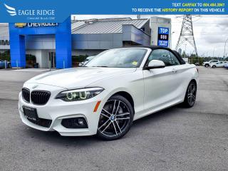 2021 BMW 2 Series 230i xDrive 230i xDrive Alpine White 2D Convertible AWD 8-Speed Automatic Sport 2.0L I4 16V TwinPower Turbo

Eagle Ridge GM in Coquitlam is your Locally Owned & Operated Chevrolet, Buick, GMC Dealer, and a Certified Service and Parts Center equipped with an Auto Glass & Premium Detail. Established over 30 years ago, we are proud to be Serving Clients all over Tri Cities, Lower Mainland, Fraser Valley, and the rest of British Columbia. Find your next New or Used Vehicle at 2595 Barnet Hwy in Coquitlam. Price Subject to $595 Documentation Fee. Financing Available for all types of Credit.