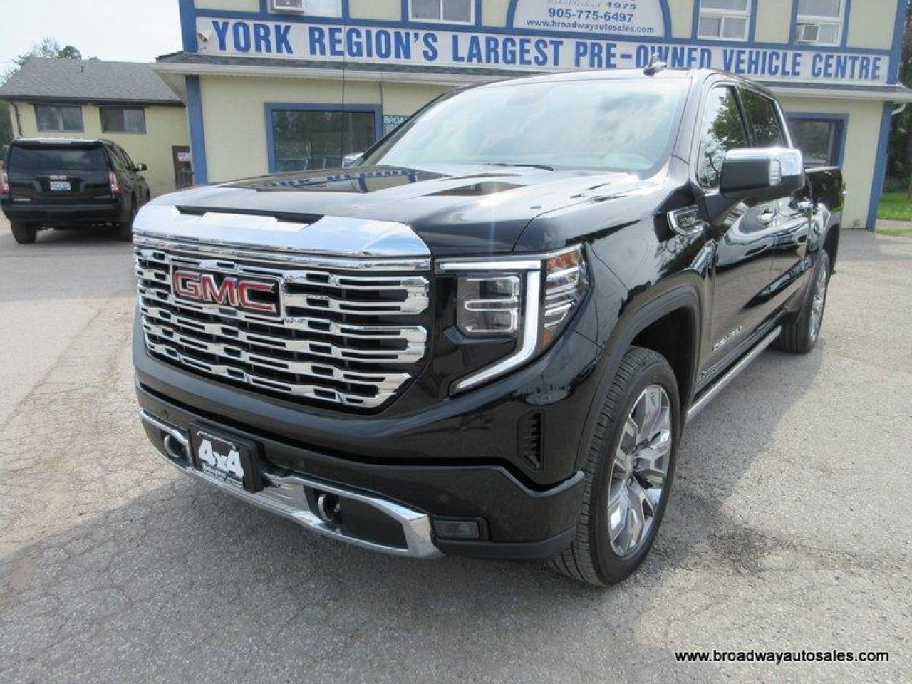 Used 2023 GMC Sierra 1500 LOADED DENALI-EDITION 5 PASSENGER 5.3L - V8.. 4X4.. CREW-CAB.. SHORTY.. NAVIGATION.. POWER SUNROOF.. LEATHER.. HEATED/AC SEATS.. BACK-UP CAMERA.. for sale in Bradford, ON