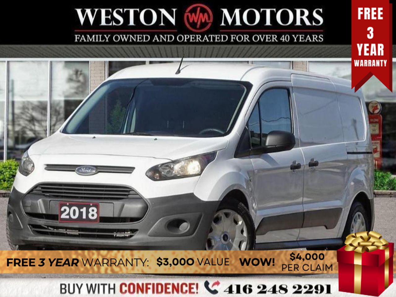 2018 Ford Transit Connect XL*DUAL SLIDING DOORS*SHELVING!!* CLEAN CARFAX!!