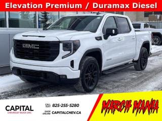 This GMC Sierra 1500 boasts a Turbocharged Diesel I6 3.0L/183 engine powering this Automatic transmission. X31 OFF-ROAD PACKAGE includes Off-Road suspension, (JHD) Hill Descent Control, (NZZ) skid plates, (K47) heavy-duty air filter and X31 hard badge Includes (B1J) rear wheelhouse liners and (NQH) 2-speed transfer case. Includes (N10) dual exhaust., ENGINE, DURAMAX 3.0L TURBO-DIESEL I6 (305 hp [227 kW] @ 3750 rpm, 495 lb-ft of torque [671 Nm] @ 2750 rpm) (Includes (KW5) 220-amp alternator and (K05) engine block heater., Wireless, Apple CarPlay / Wireless Android Auto.*This GMC Sierra 1500 Comes Equipped with These Options *Windows, power front, drivers express up/down, Window, power front, passenger express down, Wi-Fi Hotspot capable (Terms and limitations apply. See onstar.ca or dealer for details.), Wheels, 20 x 9 (50.8 cm x 22.9 cm) 6-spoke High gloss Black painted aluminum, Wheel, 17 x 8 (43.2 cm x 20.3 cm) full-size, steel spare, USB Ports, 2, Charge/Data ports located on instrument panel, USB ports, (2) charge-only, rear, Transmission, 8-speed automatic, (Column shifter) electronically controlled with overdrive and tow/haul mode. Includes Cruise Grade Braking and Powertrain Grade Braking (Standard and only available with (L3B) 2.7L TurboMax engine.), Transfer case, single speed, electronic Autotrac with push button control (4WD models only), Tires, 275/60R20 all-season, blackwall.* Stop By Today *A short visit to Capital Chevrolet Buick GMC Inc. located at 13103 Lake Fraser Drive SE, Calgary, AB T2J 3H5 can get you a reliable Sierra 1500 today!