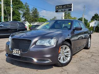 <p><span style=font-size: 13.5pt; line-height: 107%; font-family: Segoe UI,sans-serif; color: black;>EXCELLENT CONDITION LUXURIOUS GREY ON WHITE CHRYSLER 300 WITH LIMITED TRIM PACKAGE EQUIPPED W/ THE EVER RELIABLE 292 HORSEPOWER 6 CYLINDER 3.6L VVT ENGINE W/ 8 SPEED AUTOMATIC TRANSMISSION, LOADED W/ </span><span style=font-family: Segoe UI, sans-serif; font-size: 18px;>TINTED WINDOWS, </span><span style=font-family: Segoe UI, sans-serif; font-size: 13.5pt;>LEATHER/HEATED/POWER SEATS, CRUISE CONTROL, FACTORY REMOTE CAR START, REAR-VIEW CAMERA, BLUETOOTH CONNECTION, HEATED SIDE VIEW MIRRORS, AUTOMATIC HEADLIGHTS, KEYLESS/PROXIMITY ENTRY, PUSH BUTTON START, ALLOY RIMS, CERTIFIED W/ WARRANTIES AND MUCH MORE! This vehicle comes certified with all-in pricing excluding HST tax and licensing. Also included is a complimentary 36 days complete coverage safety and powertrain warranty, and one year limited powertrain warranty. Please visit our website at bossauto.ca today!</span><span style=font-family: Segoe UI, sans-serif; font-size: 13.5pt;> </span></p>