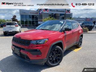 <b>Leather Seats,  4G Wi-Fi,  Heated Steering Wheel,  Remote Start,  Proximity Key!</b><br> <br> <br> <br>Call 613-489-1212 to speak to our friendly sales staff today, or come by the dealership!<br> <br>  With outstanding off-road capability augmented by refined on-road manners, this 2023 Jeep Compass offers the best of both worlds. <br> <br>Keeping with quintessential Jeep engineering, this 2023 Compass sports a striking exterior design, with an extremely refined interior, loaded with the latest and greatest safety, infotainment and convenience technology. This SUV also has the off-road prowess to booth, with rugged build quality and great reliability to ensure that you get to your destination and back, as many times as you want. <br> <br> This redline SUV  has an automatic transmission and is powered by a  200HP 2.0L 4 Cylinder Engine.<br> <br> Our Compasss trim level is Altitude. This Compass Altitude adds on leather seating upholstery and mobile hotspot internet access, and steps things up with a heated steering wheel, remote engine start, roof rack rails, front fog lamps and cornering headlamps, in addition to heated front seats, a 10.1-inch infotainment screen powered by Uconnect 5 with Apple CarPlay and Android Auto, towing equipment including trailer sway control, push button start, air conditioning, cruise control with steering wheel controls, and front and rear cupholders. Safety features also include lane keeping assist with lane departure warning, forward collision warning with active braking, driver monitoring alert, and a rearview camera. This vehicle has been upgraded with the following features: Leather Seats,  4g Wi-fi,  Heated Steering Wheel,  Remote Start,  Proximity Key,  Heated Seats,  Led Lights. <br><br> View the original window sticker for this vehicle with this url <b><a href=http://www.chrysler.com/hostd/windowsticker/getWindowStickerPdf.do?vin=3C4NJDFN7PT534302 target=_blank>http://www.chrysler.com/hostd/windowsticker/getWindowStickerPdf.do?vin=3C4NJDFN7PT534302</a></b>.<br> <br>To apply right now for financing use this link : <a href=https://CreditOnline.dealertrack.ca/Web/Default.aspx?Token=3206df1a-492e-4453-9f18-918b5245c510&Lang=en target=_blank>https://CreditOnline.dealertrack.ca/Web/Default.aspx?Token=3206df1a-492e-4453-9f18-918b5245c510&Lang=en</a><br><br> <br/> Total  cash rebate of $5114 is reflected in the price. Credit includes up to 10% MSRP.  6.49% financing for 96 months. <br> Buy this vehicle now for the lowest weekly payment of <b>$149.32</b> with $0 down for 96 months @ 6.49% APR O.A.C. ( Plus applicable taxes -  $1199  fees included in price    ).  Incentives expire 2024-07-02.  See dealer for details. <br> <br>If youre looking for a Dodge, Ram, Jeep, and Chrysler dealership in Ottawa that always goes above and beyond for you, visit Myers Manotick Dodge today! Were more than just great cars. We provide the kind of world-class Dodge service experience near Kanata that will make you a Myers customer for life. And with fabulous perks like extended service hours, our 30-day tire price guarantee, the Myers No Charge Engine/Transmission for Life program, and complimentary shuttle service, its no wonder were a top choice for drivers everywhere. Get more with Myers!<br> Come by and check out our fleet of 40+ used cars and trucks and 100+ new cars and trucks for sale in Manotick.  o~o