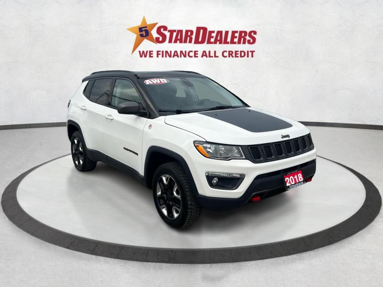 Trailhawk 4X4 NAV LEATHER SUNROOF MINT WE FINANCE WE FINANCE ALL CREDIT! 700+ VEHICLES IN STOCK
Instant Financing Approvals CALL OR TEXT 519+702+8888! OVER 700 CARS IN STOCK !Our Team will secure the Best Interest Rate from over 30 Auto Financing Lenders that can get you APPROVED! We also have access to in-house financing and leasing to help restore your credit.
Financing available for all credit types! Whether you have Great Credit, No Credit, Slow Credit, Bad Credit, Been Bankrupt, On Disability, Or on a Pension,  for your car loan Guaranteed! For Your No Hassle, Same Day Auto Financing Approvals CALL OR TEXT 519+702+8888.
$0 down options available with low monthly payments! At times a down payment may be required for financing. Apply with Confidence at https://www.5stardealer.ca/finance-application/ Looking to just sell your vehicle? WE BUY EVERYTHING EVEN IF YOU DONT BUY OURS: https://www.5stardealer.ca/instant-cash-offer/
The price of the vehicle includes a $480 administration charge. HST and Licensing costs are extra.
*Standard Equipment is the default equipment supplied for the Make and Model of this vehicle but may not represent the final vehicle with additional/altered or fewer equipment options.