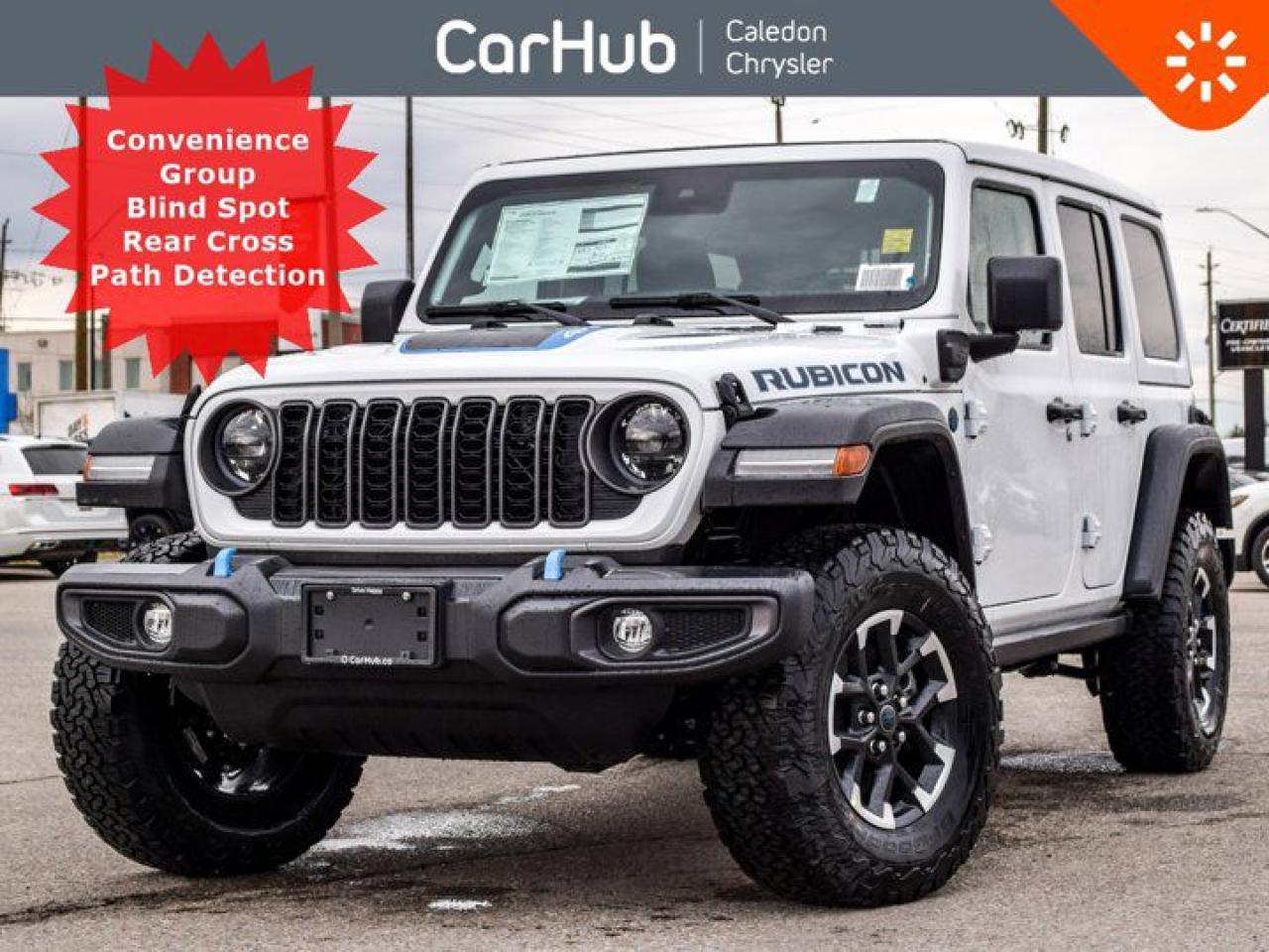 
This Jeep Wrangler 4xe Rubicon 4x4x has a dependable Intercooled Turbo Gas/Electric I-4 2.0 L/122 engine powering this Automatic transmission. ENGINE: 2.0L DOHC I-4 DI TURBO PHEV (STD), Window Grid Antenna, Wheels: 17 x 7.5 Machined w/Black Pockets, Voice Activated Dual Zone Front Automatic Air Conditioning, Variable Intermittent Wipers. Our advertised prices are for consumers (i.e. end users) only.
 
Helping the Environment With This Jeep Wrangler 4xe Rubicon 4x4 Doesnt Mean Giving Up The Latest Options
Sky One-Touch(TM) power top $4,495

Safety Group $1,095

Convenience Group $1,295

Sky One Touch Power Top Heated Steering Wheel, Remote Start System, Front Heated Seats, Rear Window Defroster, Rear Window Wiper w/Washer, Removable Rear Glass Quarter Panels, Park-Sense Rear Park Assist System, Automatic High-Beam Headlamp Control, Blind-Spot/Rear Cross-Path Detection, 12V DC Power Outlets and 1 120V AC Power Outlet, Alpine Speakers, Auto On/Off Aero-Composite Led Low/High Beam Daytime Running Headlamps w/Delay-Off, Class II Towing Equipment -inc: Hitch and Trailer Sway Control, Cruise Control w/Steering Wheel Controls, Distance Pacing w/Traffic Stop-Go, Electronic Stability Control (ESC) And Roll Stability Control (RSC), Forward Collision Warning w/Active Braking, ges -inc: Speedometer, Odometer, Voltmeter, Oil Pressure, Engine Coolant Temp, Tachometer, Inclinometer, Altimeter, Oil Temperature, Transmission Fluid Temp, Engine Hour Meter, Traction Battery Level, Power/Regen, Trip Odometer and Trip Computer, Heavy-Duty Suspension, Radio w/Seek-Scan, Clock, Speed Compensated Volume Control, Aux Audio Input Jack, Steering Wheel Controls, Voice Activation, Radio Data System and Uconnect External Memory Control, Redundant Digital Speedometer, Voice Activated Dual Zone Front Automatic Air Conditioning, Wheels: 17Alloy

 
These options are based on an incoming vehicle, so detailed specs and pricing may differ. Please inquire for more information. 
Drive Happy with CarHub
*** All-inclusive, upfront prices -- no haggling, negotiations, pressure, or games

*** Purchase or lease a vehicle and receive a $1000 CarHub Rewards card for Service

*** All available manufacturer rebates have been applied and included in our sale price

*** Purchase this vehicle fully online on CarHub websites

 
Transparency Statement Online prices and payments are for finance purchases -- please note there is a $750 finance/lease fee. Cash purchases for used vehicles have a $2,200 surcharge (the finance price + $2,200), however cash purchases for new vehicles only have tax and licensing extra -- no surcharge. NEW vehicles priced at over $100,000 including add-ons or accessories are subject to the additional federal luxury tax. While every effort is taken to avoid errors, technical or human error can occur, so please confirm vehicle features, options, materials, and other specs with your CarHub representative. This can easily be done by calling us or by visiting us at the dealership. CarHub used vehicles come standard with 1 key. If we receive more than one key from the previous owner, we include them with the vehicle. Additional keys may be purchased at the time of sale. Ask your Product Advisor for more details. Payments are only estimates derived from a standard term/rate on approved credit. Terms, rates and payments may vary. Prices, rates and payments are subject to change without notice. Please see our website for more details.