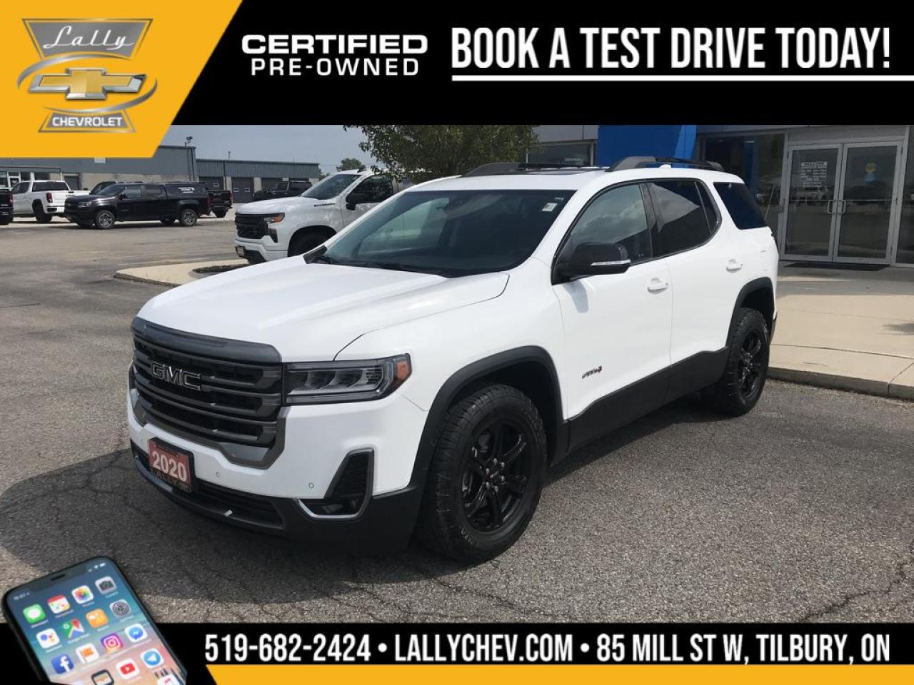 Used 2020 GMC Acadia SUN ROOF, AT 4, ROOF RACK, AWD, 4D, for sale in Tilbury, ON