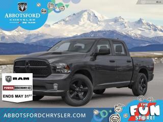 <br> <br>  This Ram 1500 Classic is a top contender in the full-size pickup segment thanks to a winning combination of a strong powertrain, a smooth ride and a well-trimmed cabin. <br> <br>The reasons why this Ram 1500 Classic stands above its well-respected competition are evident: uncompromising capability, proven commitment to safety and security, and state-of-the-art technology. From its muscular exterior to the well-trimmed interior, this 2023 Ram 1500 Classic is more than just a workhorse. Get the job done in comfort and style while getting a great value with this amazing full-size truck. <br> <br> This granite crystal metallic Crew Cab 4X4 pickup   has a 8 speed automatic transmission and is powered by a  305HP 3.6L V6 Cylinder Engine.<br> <br> Our 1500 Classics trim level is Express. This Ram 1500 Express features upgraded aluminum wheels, front fog lamps and USB connectivity, along with a great selection of standard features such as class II towing equipment including a hitch, wiring harness and trailer sway control, heavy-duty suspension, cargo box lighting, and a locking tailgate. Additional features include heated and power adjustable side mirrors, UCconnect 3, cruise control, air conditioning, vinyl floor lining, and a rearview camera. This vehicle has been upgraded with the following features: Aluminum Wheels,  Heavy Duty Suspension,  Tow Package,  Power Mirrors,  Rear Camera. <br><br> View the original window sticker for this vehicle with this url <b><a href=http://www.chrysler.com/hostd/windowsticker/getWindowStickerPdf.do?vin=1C6RR7KGXPS577737 target=_blank>http://www.chrysler.com/hostd/windowsticker/getWindowStickerPdf.do?vin=1C6RR7KGXPS577737</a></b>.<br> <br/> Total  cash rebate of $13016 is reflected in the price. Credit includes up to 20% MSRP.  6.49% financing for 96 months. <br> Buy this vehicle now for the lowest weekly payment of <b>$179.78</b> with $0 down for 96 months @ 6.49% APR O.A.C. ( taxes included, Plus applicable fees   ).  Incentives expire 2024-07-02.  See dealer for details. <br> <br>Abbotsford Chrysler, Dodge, Jeep, Ram LTD joined the family-owned Trotman Auto Group LTD in 2010. We are a BBB accredited pre-owned auto dealership.<br><br>Come take this vehicle for a test drive today and see for yourself why we are the dealership with the #1 customer satisfaction in the Fraser Valley.<br><br>Serving the Fraser Valley and our friends in Surrey, Langley and surrounding Lower Mainland areas. Abbotsford Chrysler, Dodge, Jeep, Ram LTD carry premium used cars, competitively priced for todays market. If you don not find what you are looking for in our inventory, just ask, and we will do our best to fulfill your needs. Drive down to the Abbotsford Auto Mall or view our inventory at https://www.abbotsfordchrysler.com/used/.<br><br>*All Sales are subject to Taxes and Fees. The second key, floor mats, and owners manual may not be available on all pre-owned vehicles.Documentation Fee $699.00, Fuel Surcharge: $179.00 (electric vehicles excluded), Finance Placement Fee: $500.00 (if applicable)<br> Come by and check out our fleet of 80+ used cars and trucks and 130+ new cars and trucks for sale in Abbotsford.  o~o