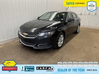 
Heated Seats, Air Conditioning, Remote Starter, Cruise Control, Backup Cam, Voice Recognition, Touchscreen, Steering Wheel Controls, Rear Window Defroster, Power Windows. This Chevrolet Impala has a dependable Gas I4 2.5L/150 engine powering this Automatic transmission.

These Packages Will Make Your Chevrolet Impala LT The Envy of Your Friends 
Power Trunk/Hatch, Power Locks, Power Front Seats, Power Driver Seat, Fog Lights, Dual Climate Control, Bluetooth, Aux/MP3 Line-in, Alloy Wheels, 18 Inch Wheels, Tilt Steering, Power Mirrors, On-star, 12V Outlet, Wipers, front intermittent, Windows, power with Express-Down on all, Window, power with driver Express-Up and Down, Wheels, 18 (45.7 cm) painted alloy, Wheel, compact spare, 17 (43.2 cm) steel, Visors, driver and front passenger illuminated vanity mirrors.

Only The Best Get Recognized
KBB.com 10 Most Comfortable Cars Under $30,000, KBB.com 5-Year Cost to Own Awards.


THE SUPER DAVES ADVANTAGE
 
BUY REMOTE - No need to visit the dealership. Through email, text, or a phone call, you can complete the purchase of your next vehicle all without leaving your house!
 
DELIVERED TO YOUR DOOR - Your new car, delivered straight to your door! When buying your car with Super Daves, well arrange a fast and secure delivery. Just pick a time that works for you and well bring you your new wheels!
 
PEACE OF MIND WARRANTY - Every vehicle we sell comes backed with a warranty so you can drive with confidence.
 
EXTENDED COVERAGE - Get added protection on your new car and drive confidently with our selection of competitively priced extended warranties.
 
WE ACCEPT TRADES - We’ll accept your trade for top dollar! We’ll assess your trade in with a few quick questions and offer a guaranteed value for your ride. We’ll even come pick up your trade when we deliver your new car.
 
SUPER CERTIFIED INSPECTION - Every vehicle undergoes an extensive 120 point inspection, that ensure you get a safe, high quality used vehicle every time.
 
FREE CARFAX VEHICLE HISTORY REPORT - If youre buying used, its important to know your cars history. Thats why we provide a free vehicle history report that lists any accidents, prior defects, and other important information that may be useful to you in your decision.
 
METICULOUSLY DETAILED – Buying used doesn’t mean buying grubby. We want your car to shine and sparkle when it arrives to you. Our professional team of detailers will have your new-to-you ride looking new car fresh.
 
(Please note that we make all attempt to verify equipment, trim levels, options, accessories, kilometers and price listed in our ads however we make no guarantees regarding the accuracy of these ads online. Features are populated by VIN decoder from manufacturers original specifications. Some equipment such as wheels and wheels sizes, along with other equipment or features may have changed or may not be present. We do not guarantee a vehicle manual, manuals can be typically found online in the rare event the vehicle does not have one. Please verify all listed information with our dealership in person before purchase. The sale price does not include any ongoing subscription based services such as Satellite Radio. Any software or hardware updates needed to run any of these systems would also be the responsibility of the client. All listed payments are OAC which means On Approved Credit and are estimated without taxes and fees as these may vary from deal to deal, taxes and fees are extra. As these payments are based off our lenders best offering they may be subject to change without notice. Please ensure this vehicle is ready to be viewed at the dealership by making an appointment with our sales staff. We cannot guarantee this vehicle will be on premises and ready for viewing unless and appointment has been made.)
