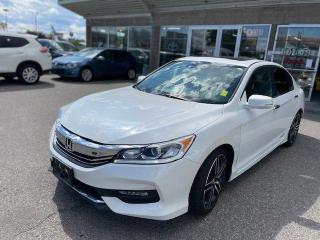 <div>2016 Honda ACCORD SPORT W/Honda SENSING WITH 95554 KMS, REMOTE START, BACKUP CAMERA, SUNROOF, BLIND SPOT DETECTION, LANE ASSIST, COLLISION AVOIDANCE, LEATHER/CLOTH SEATS, HEATED SEATS, PUSH-BUTTON START, ECON MODE, BLUETOOTH, USB, AUX, CD, RADIO, POWER WINDOWS LOCKS SEATS, AC AND MORE!</div>