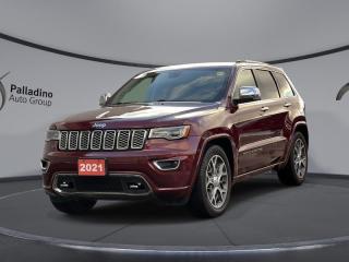 <b>Cooled Seats,  Sunroof,  Leather Seats,  Alpine Stereo System,  Navigation / GPS, Premium Tan Leather, Sirius Radio / XM radio!<br> <br></b><br>     If you want a midsize SUV that does a little of everything, the Jeep Grand Cherokee is a perfect candidate. This  2021 Jeep Grand Cherokee is for sale today in Sudbury. <br> <br>The Jeep Grand Cherokee is the most awarded SUV ever and for a very good reasons. With numerous best-in-class features and class-exclusive amenities, the 2021 Jeep Grand Cherokee offers drivers more than the competition. On the outside, it showcases the rugged capability to go off the beaten path while the interior offers technology and comfort beyond what youd expect in an SUV. This gorgeous Jeep Grand Cherokee is second to none when it comes to performance, safety, and style. This  SUV has 80,937 kms. Its  red in colour  . It has an automatic transmission and is powered by a  3.6L V6 24V MPFI DOHC engine.  This unit has some remaining factory warranty for added peace of mind. <br> <br> Our Grand Cherokees trim level is Overland. Amazing off road capability and comfort come together in this Grand Cherokee Overland with added Class IV towing equipment, dual exhaust, rain sensing wipers, auto headlamps, auto high beam, sunroof, cooled and heated Nappa leather seats, and Alpine premium audio system. This family SUV is packed with off road capability with aluminum wheels, chrome exterior accents, and fog lamps. Ride comfortable and connected with Uconnect 4 with navigation, wi-fi, voice activation, Apple CarPlay, Android Auto, driver memory settings, a heated leather steering wheel, voice activated air conditioning, a proximity key, power liftgate, and remote start. Ensure your family rides safe with blind spot monitoring, rear cross path detection, and a ParkView rear backup camera. <br> This vehicle has been upgraded with the following features: Cooled Seats,  Sunroof,  Leather Seats,  Alpine Premium Audio,  Navigation,  Android Auto,  Apple Carplay. <br> To view the original window sticker for this vehicle view this <a href=http://www.chrysler.com/hostd/windowsticker/getWindowStickerPdf.do?vin=1C4RJFCG0MC629973 target=_blank>http://www.chrysler.com/hostd/windowsticker/getWindowStickerPdf.do?vin=1C4RJFCG0MC629973</a>. <br/><br> <br>To apply right now for financing use this link : <a href=https://www.palladinohonda.com/finance/finance-application target=_blank>https://www.palladinohonda.com/finance/finance-application</a><br><br> <br/><br>Palladino Honda is your ultimate resource for all things Honda, especially for drivers in and around Sturgeon Falls, Elliot Lake, Espanola, Alban, and Little Current. Our dealership boasts a vast selection of high-class, top-quality Honda models, as well as expert financing advice and impeccable automotive service. These factors arent what set us apart from other dealerships, though. Rather, our uncompromising customer service and professionalism make every experience unforgettable, and keeps drivers coming back. The advertised price is for financing purchases only. All cash purchases will be subject to an additional surcharge of $2,501.00. This advertised price also does not include taxes and licensing fees.<br> Come by and check out our fleet of 110+ used cars and trucks and 60+ new cars and trucks for sale in Sudbury.  o~o