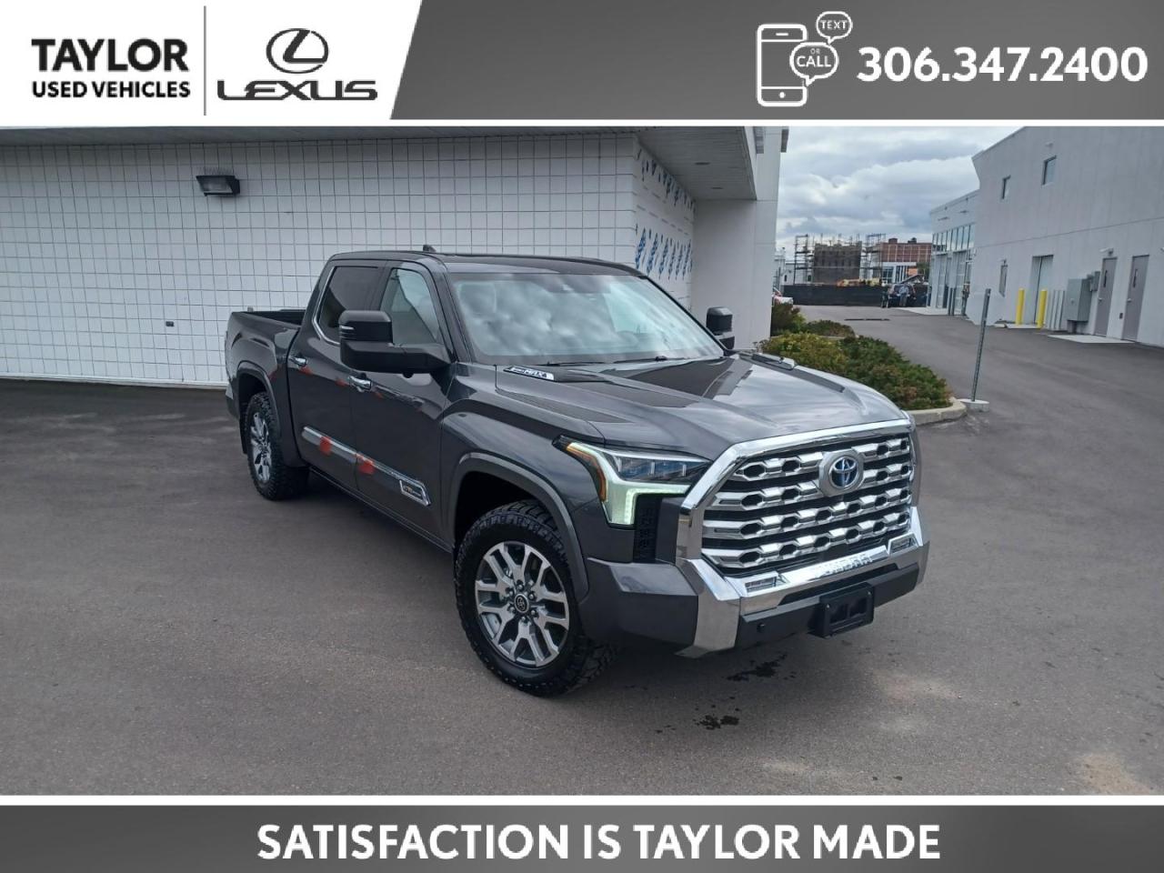 Used 2022 Toyota Tundra Hybrid Platinum 1794 EDITION WITH ADVANCE PACKAGE (REAR AIR SUSPENSION) 122 LITRE GAS TANK for sale in Regina, SK
