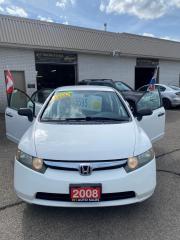 <p>VERY LOW KM ........................ </p><p>2008 Honda civic, 1.8Liter 4-cylinder, 5 speeds, no rust, great condition with only 155143 KM, very clean in & out, drive smooth.</p><p>Power windows, locks, mirrors, steering, Cruise control, key-less entry, tilt steering wheel, A/C, and more........</p><p>This car comes with safety, 3 Months warranty or 3000 that cover up to $ 1000 per claim, Carfax....</p><p>Selling for $ 5595 PLUS HST & license fee.</p><p>Please call 226-240-7618 or text 519-731-3041</p><p>RH Auto Sales & Services 2067 Victoria ST, N, # 2, BRESLAU, ON, N1E0E8</p>