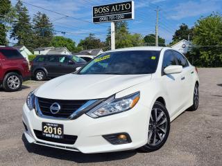 <p><span style=font-family: Segoe UI, sans-serif; font-size: 18px;>EXCELLENT CONDITION PEARL WHITE ON BLACK NISSAN SEDAN W/ GOOD MILEAGE, EQUIPPED W/ THE EVER RELIABLE 4 CYLINDER 2.5L ENGINE, LOADED W/ AUTOMATIC HEADLIGHTS, FACTORY REMOTE CAR START, REAR-VIEW CAMERA, FOG LIGHTS, HEATED SEATS, TINTED WINDOWS, ALLOY RIMS, BLUETOOTH CONNECTION, KEYLESS/PROXIMITY ENTRY, PUSH BUTTON START, CRUISE CONTROL, DUAL ZONE TEMPERATURE CONTROL, BLIND SIDE MONITORING SYSTEM, WARRANTY AND MORE! This vehicle comes certified with all-in pricing excluding HST tax and licensing. Also included is a complimentary 36 days complete coverage safety and powertrain warranty, and one year limited powertrain warranty. Please visit www.bossauto.ca for more details!</span></p>