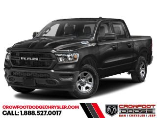 <b>Low Mileage, Leather Seats, Sunroof, Night Edition, Blind Spot Detection, Trailer Hitch!</b><br> <br> Welcome to Crowfoot Dodge, Calgarys New and Pre-owned Superstore proudly serving Albertans for 44 years!<br> <br> Compare at $82930 - Our Price is just $80930! <br> <br>   Discover the inner beauty and rugged exterior of this stylish Ram 1500. This  2023 Ram 1500 is for sale today in Calgary. <br> <br>The Ram 1500s unmatched luxury transcends traditional pickups without compromising its capability. Loaded with best-in-class features, its easy to see why the Ram 1500 is so popular. With the most towing and hauling capability in a Ram 1500, as well as improved efficiency and exceptional capability, this truck has the grit to take on any task.This low mileage  Crew Cab 4X4 pickup  has just 500 kms. Stock number 239359 is black in colour  . It has a 8 speed automatic transmission and is powered by a  395HP 5.7L 8 Cylinder Engine. <br> <br> Our 1500s trim level is Sport. This RAM 1500 Sport throws in some great comforts such as power-adjustable heated front seats with lumbar support, dual-zone climate control, power-adjustable pedals, deluxe sound insulation, and a heated leather-wrapped steering wheel. Connectivity is handled by an upgraded 12-inch display powered by Uconnect 5W with inbuilt navigation, mobile internet hotspot access, smart device integration, and a 10-speaker audio setup. Additional features include power folding exterior mirrors, a power rear window with defrosting, a trailer wiring harness, heavy-duty suspension, cargo box lighting, and a locking tailgate. This vehicle has been upgraded with the following features: Leather Seats, Sunroof, Night Edition, Blind Spot Detection, Trailer Hitch. <br> <br/><br> Buy this vehicle now for the lowest bi-weekly payment of <b>$527.17</b> with $0 down for 96 months @ 7.99% APR O.A.C. ( Plus GST      / Total Obligation of $109652  ).  See dealer for details. <br> <br>At Crowfoot Dodge, we offer:<br>
<ul>
<li>Over 500 New vehicles available and 100 Pre-Owned vehicles in stock...PLUS fresh trades arriving daily!</li>
<li>Financing and leasing arrangements with rates from prime +0%</li>
<li>Same day delivery.</li>
<li>Experienced sales staff with great customer service.</li>
</ul><br><br>
Come VISIT us today!<br><br> Come by and check out our fleet of 80+ used cars and trucks and 170+ new cars and trucks for sale in Calgary.  o~o