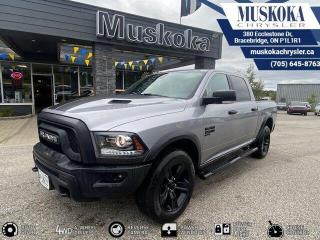 This RAM 1500 WARLOCK, with a Regular Unleaded V-6 3.6 L/220 engine, features a 8-Speed Automatic w/OD transmission, and generates 23 highway/16 city L/100km. Find this vehicle with only 82444 kilometers!  RAM 1500 WARLOCK Options: This RAM 1500 WARLOCK offers a multitude of options. Technology options include: 1 LCD Monitor In The Front, AM/FM/Satellite w/Seek-Scan, Clock, Aux Audio Input Jack, Voice Activation, Radio Data System and External Memory Control, GPS Antenna Input, Radio: Uconnect 3 w/5 Display, grated Voice Command w/Bluetooth.  Safety options include Tailgate/Rear Door Lock Included w/Power Door Locks, Variable Intermittent Wipers, 1 LCD Monitor In The Front, Power Door Locks w/Autolock Feature, Airbag Occupancy Sensor.  Visit Us: Find this RAM 1500 WARLOCK at Muskoka Chrysler today. We are conveniently located at 380 Ecclestone Dr Bracebridge ON P1L1R1. Muskoka Chrysler has been serving our local community for over 40 years. We take pride in giving back to the community while providing the best customer service. We appreciate each and opportunity we have to serve you, not as a customer but as a friend