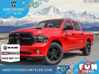 <br> <br>  Get the job done right with this rugged Ram 1500 Classic pickup. <br> <br>The reasons why this Ram 1500 Classic stands above its well-respected competition are evident: uncompromising capability, proven commitment to safety and security, and state-of-the-art technology. From its muscular exterior to the well-trimmed interior, this 2023 Ram 1500 Classic is more than just a workhorse. Get the job done in comfort and style while getting a great value with this amazing full-size truck. <br> <br> This flame red Crew Cab 4X4 pickup   has a 8 speed automatic transmission and is powered by a  305HP 3.6L V6 Cylinder Engine.<br> <br> Our 1500 Classics trim level is Express. This Ram 1500 Express features upgraded aluminum wheels, front fog lamps and USB connectivity, along with a great selection of standard features such as class II towing equipment including a hitch, wiring harness and trailer sway control, heavy-duty suspension, cargo box lighting, and a locking tailgate. Additional features include heated and power adjustable side mirrors, UCconnect 3, cruise control, air conditioning, vinyl floor lining, and a rearview camera. This vehicle has been upgraded with the following features: Aluminum Wheels,  Heavy Duty Suspension,  Tow Package,  Power Mirrors,  Rear Camera. <br><br> View the original window sticker for this vehicle with this url <b><a href=http://www.chrysler.com/hostd/windowsticker/getWindowStickerPdf.do?vin=1C6RR7KG8PS577736 target=_blank>http://www.chrysler.com/hostd/windowsticker/getWindowStickerPdf.do?vin=1C6RR7KG8PS577736</a></b>.<br> <br/> Total  cash rebate of $12927 is reflected in the price. Credit includes up to 20% MSRP.  6.49% financing for 96 months. <br> Buy this vehicle now for the lowest weekly payment of <b>$178.55</b> with $0 down for 96 months @ 6.49% APR O.A.C. ( taxes included, Plus applicable fees   ).  Incentives expire 2024-07-02.  See dealer for details. <br> <br>Abbotsford Chrysler, Dodge, Jeep, Ram LTD joined the family-owned Trotman Auto Group LTD in 2010. We are a BBB accredited pre-owned auto dealership.<br><br>Come take this vehicle for a test drive today and see for yourself why we are the dealership with the #1 customer satisfaction in the Fraser Valley.<br><br>Serving the Fraser Valley and our friends in Surrey, Langley and surrounding Lower Mainland areas. Abbotsford Chrysler, Dodge, Jeep, Ram LTD carry premium used cars, competitively priced for todays market. If you don not find what you are looking for in our inventory, just ask, and we will do our best to fulfill your needs. Drive down to the Abbotsford Auto Mall or view our inventory at https://www.abbotsfordchrysler.com/used/.<br><br>*All Sales are subject to Taxes and Fees. The second key, floor mats, and owners manual may not be available on all pre-owned vehicles.Documentation Fee $699.00, Fuel Surcharge: $179.00 (electric vehicles excluded), Finance Placement Fee: $500.00 (if applicable)<br> Come by and check out our fleet of 80+ used cars and trucks and 130+ new cars and trucks for sale in Abbotsford.  o~o