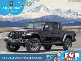 <br> <br>  You no longer have to decide between a Jeep and a truck with the Jeep Gladiator. <br> <br>Built with unmistakable Jeep styling and off-road capability and the capability and hauling power of a pickup truck, you get the best of both worlds with this incredible machine. Thanks to its unmistakable style, rugged off-road technology, and an exhilarating open air truck experience, this unique Jeep Gladiator is ready to change the 4X4 game.<br> <br> This black clear coat sought after diesel Regular Cab 4X4 pickup   has a 6 speed manual transmission and is powered by a  260HP 3.0L V6 Cylinder Engine.<br> <br> Our Gladiators trim level is Rubicon. Sitting at the top of the Gladiator range, this Rubicon trim is fully loaded with FOX premium dampers, 7 skid plates, heavy-duty suspension, a manual Targa composite first-row sunroof, a 9-speaker Alpine premium audio setup, voice-activated navigation, dual-zone climate control, class III towing equipment with a trailer wiring harness and trailer sway control, a full-size spare with underbody storage, removable doors and windows, and a manual convertible top with fixed roll-over protection. This rugged truck also features great convenience features like proximity keyless entry with push button start, illuminated front and rear cupholders, two 12-volt DC and a 120-volt AC power outlets, and tons of storage space. Handling infotainment and connectivity duties is an 8.4-inch screen powered by Uconnect 4, and features Apple CarPlay, Android Auto, 4G LTE WiFi hotspot internet access, and streaming audio. This vehicle has been upgraded with the following features: Leather Seats, Heated Seats, Body Color 3-piece Hard Top. <br><br> View the original window sticker for this vehicle with this url <b><a href=http://www.chrysler.com/hostd/windowsticker/getWindowStickerPdf.do?vin=1C6JJTBG2PL561099 target=_blank>http://www.chrysler.com/hostd/windowsticker/getWindowStickerPdf.do?vin=1C6JJTBG2PL561099</a></b>.<br> <br/> Total  cash rebate of $6827 is reflected in the price.   5.99% financing for 96 months. <br> Buy this vehicle now for the lowest weekly payment of <b>$213.91</b> with $0 down for 96 months @ 5.99% APR O.A.C. ( taxes included, Plus applicable fees   ).  Incentives expire 2024-04-30.  See dealer for details. <br> <br>Abbotsford Chrysler, Dodge, Jeep, Ram LTD joined the family-owned Trotman Auto Group LTD in 2010. We are a BBB accredited pre-owned auto dealership.<br><br>Come take this vehicle for a test drive today and see for yourself why we are the dealership with the #1 customer satisfaction in the Fraser Valley.<br><br>Serving the Fraser Valley and our friends in Surrey, Langley and surrounding Lower Mainland areas. Abbotsford Chrysler, Dodge, Jeep, Ram LTD carry premium used cars, competitively priced for todays market. If you don not find what you are looking for in our inventory, just ask, and we will do our best to fulfill your needs. Drive down to the Abbotsford Auto Mall or view our inventory at https://www.abbotsfordchrysler.com/used/.<br><br>*All Sales are subject to Taxes and Fees. The second key, floor mats, and owners manual may not be available on all pre-owned vehicles.Documentation Fee $699.00, Fuel Surcharge: $179.00 (electric vehicles excluded), Finance Placement Fee: $500.00 (if applicable)<br> Come by and check out our fleet of 80+ used cars and trucks and 140+ new cars and trucks for sale in Abbotsford.  o~o