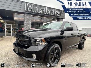 This RAM 1500 Classic Night Edition, with a 3.6L Pentastar V-6 engine engine, features a 8-speed automatic transmission, and generates 23 highway/16 city L/100km. Find this vehicle with only 24 kilometers!  RAM 1500 Classic Night Edition Options: This RAM 1500 Classic Night Edition offers a multitude of options. Technology options include: 1 LCD Monitor In The Front, AM/FM/Satellite-Prep w/Seek-Scan, Clock, Voice Activation, Radio Data System and External Memory Control, GPS Antenna Input, Radio: Uconnect 3 w/5 Display, grated Voice Command w/Bluetooth.  Safety options include Variable Intermittent Wipers, 1 LCD Monitor In The Front, Power Door Locks, Airbag Occupancy Sensor, Curtain 1st And 2nd Row Airbags.  Visit Us: Find this RAM 1500 Classic Night Edition at Muskoka Chrysler today. We are conveniently located at 380 Ecclestone Dr Bracebridge ON P1L1R1. Muskoka Chrysler has been serving our local community for over 40 years. We take pride in giving back to the community while providing the best customer service. We appreciate each and opportunity we have to serve you, not as a customer but as a friend
