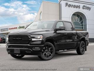 <b>Navigation,  Heated Seats,  4G Wi-Fi,  Heated Steering Wheel,  Forward Collision Alert!</b><br> <br>   Whether you need tough and rugged capability, or soft and comfortable luxury, this 2023 Ram delivers every time. <br> <br>The Ram 1500s unmatched luxury transcends traditional pickups without compromising its capability. Loaded with best-in-class features, its easy to see why the Ram 1500 is so popular. With the most towing and hauling capability in a Ram 1500, as well as improved efficiency and exceptional capability, this truck has the grit to take on any task.<br> <br> This diamond black Crew Cab 4X4 pickup   has an automatic transmission and is powered by a  5.7L V8 16V MPFI OHV engine.<br> <br> Our 1500s trim level is Sport. This RAM 1500 Sport throws in some great comforts such as power-adjustable heated front seats with lumbar support, dual-zone climate control, power-adjustable pedals, deluxe sound insulation, and a heated leather-wrapped steering wheel. Connectivity is handled by an upgraded 12-inch display powered by Uconnect 5W with inbuilt navigation, mobile internet hotspot access, smart device integration, and a 10-speaker audio setup. Additional features include power folding exterior mirrors, a power rear window with defrosting, a trailer wiring harness, heavy-duty suspension, cargo box lighting, and a locking tailgate. This vehicle has been upgraded with the following features: Navigation,  Heated Seats,  4g Wi-fi,  Heated Steering Wheel,  Forward Collision Alert,  Climate Control,  Aluminum Wheels. <br><br> View the original window sticker for this vehicle with this url <b><a href=http://www.chrysler.com/hostd/windowsticker/getWindowStickerPdf.do?vin=1C6SRFVTXPN700598 target=_blank>http://www.chrysler.com/hostd/windowsticker/getWindowStickerPdf.do?vin=1C6SRFVTXPN700598</a></b>.<br> <br>To apply right now for financing use this link : <a href=https://www.forestcitydodge.ca/finance-center/ target=_blank>https://www.forestcitydodge.ca/finance-center/</a><br><br> <br/> 6.99% financing for 96 months.  Incentives expire 2023-10-02.  See dealer for details. <br> <br><br> Forest City Dodge proudly serves clients in London ON, St. Thomas ON, Woodstock ON, Tilsonburg ON, Strathroy ON, and the surrounding areas. Formerly known as Southwest Chrysler, Forest City Dodge has become a local automotive leader that takes pride in providing a transparent car buying experience and exceptional customer service throughout the dealership. </br>

<br> If you are looking to finance a vehicle, our finance department are seasoned professionals in ensuring that you get financing options that fits your budget and lifestyle. Regardless of your credit situation, our finance team will work hard to get you approved for a vehicle youre comfortable with in no time. We also offer a dedicated service department thats always ready to attend your needs. Our factory trained technicians will help keep your vehicle in the best shape possible so that your vehicle gets the most out of its lifespan. </br>

<br> We have a strong and committed team with many years of experience satisfying our customers needs. Feel free to browse our inventory online, request more information about our vehicles, or inquire about financing. Visit us today at or contact us now with any questions or concerns! </br>
<br> Come by and check out our fleet of 80+ used cars and trucks and 200+ new cars and trucks for sale in London.  o~o
