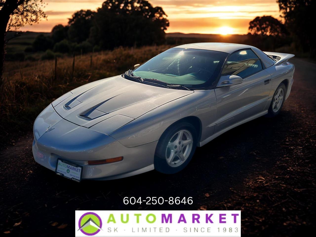 CALL OR TEXT KARL @ 6-0-4-2-5-0-8-6-4-6 FOR INFO & TO CONFIRM WHICH LOCATION.<br /><br />BEAUTIFUL INSIDE AND OUT PONTIAC FIREBIRD COUPE WITH THE SPORTY 6 SPD MANUAL TRANSMISSION (THE WAY THESE CARS SHOULD BE) AND THE POWERFUL 5.7L HIGH PERFORMANCE ENGINE. BRAND NEW SACHS CLUTCH IN IT. BRAND NEW KONI SHOCKS & STRUTS AND WELL AS BRAND NEW SUB FRAME CONNECTORS. NEW BATTERY TOO. ALL THIS WAS JUST INSTALLED AS A NICE UPGRADE. THE CAR IS IN AMAZING CONDITON, HAS BEEN WELL CARED FOR AND NOT ABUSED. NEVER RACED. TIRES ARE LIKE NEW. SUPER FUN TO DRIVE AND A REAL HEAD TURNER. QUALIFIES FOR COLLECTORS PLATES TOO.&nbsp;<br /><br />2 LOCATIONS TO SERVE YOU, BE SURE TO CALL FIRST TO CONFIRM WHERE THE VEHICLE IS.<br /><br />We are a family owned and operated business since 1983 and we are committed to offering outstanding vehicles backed by exceptional customer service, now and in the future.<br />Whatever your specific needs may be, we will custom tailor your purchase exactly how you want or need it to be. All you have to do is give us a call and we will happily walk you through all the steps with no stress and no pressure.<br /><br />&nbsp; &nbsp; &nbsp; &nbsp; &nbsp; &nbsp; &nbsp; &nbsp; &nbsp; &nbsp; &nbsp; &nbsp; &nbsp; &nbsp; &nbsp; &nbsp; &nbsp; &nbsp; &nbsp; &nbsp; &nbsp; &nbsp; WE ARE THE HOUSE OF YES!<br /><br />ADDITIONAL BENEFITS WHEN BUYING FROM SK AUTOMARKET:<br /><br />-ON SITE FINANCING THROUGH OUR 17 AFFILIATED BANKS AND VEHICLE &nbsp;&nbsp;&nbsp;&nbsp;&nbsp;&nbsp;&nbsp;&nbsp;&nbsp;&nbsp;&nbsp;&nbsp;&nbsp;&nbsp;&nbsp;&nbsp;&nbsp;&nbsp;&nbsp;&nbsp;&nbsp;&nbsp;&nbsp;&nbsp;&nbsp;&nbsp;&nbsp;&nbsp;&nbsp;&nbsp;&nbsp;&nbsp;&nbsp;&nbsp;&nbsp;&nbsp;&nbsp;&nbsp;&nbsp;&nbsp;&nbsp;&nbsp;&nbsp;&nbsp;&nbsp;&nbsp;&nbsp;&nbsp;&nbsp;&nbsp;&nbsp;&nbsp;&nbsp;&nbsp;&nbsp;&nbsp;&nbsp;&nbsp;&nbsp;&nbsp;&nbsp;&nbsp;&nbsp;&nbsp;&nbsp;&nbsp;&nbsp;&nbsp;&nbsp;&nbsp;&nbsp;&nbsp;&nbsp;&nbsp;&nbsp;&nbsp;&nbsp;&nbsp;&nbsp;&nbsp;&nbsp;&nbsp;&nbsp;&nbsp;&nbsp;&nbsp;&nbsp;&nbsp;&nbsp;&nbsp;&nbsp;&nbsp;&nbsp;&nbsp;&nbsp;&nbsp;&nbsp;&nbsp;&nbsp;&nbsp;&nbsp;&nbsp;&nbsp;&nbsp;&nbsp;&nbsp;&nbsp;&nbsp;&nbsp;&nbsp;&nbsp;&nbsp;&nbsp;&nbsp;&nbsp;&nbsp;&nbsp;FINANCE COMPANIES.<br />-IN HOUSE LEASE TO OWN PROGRAM.<br />-EVERY VEHICLE HAS UNDERGONE A 120 POINT COMPREHENSIVE INSPECTION.<br />-EVERY PURCHASE INCLUDES A FREE POWERTRAIN WARRANTY.<br />-EVERY VEHICLE INCLUDES A CARFAX AND ICBC DAMAGE REPORT.<br />-EVERY VEHICLE IS GUARANTEED LIEN FREE.<br />-DISCOUNTED RATES ON PARTS AND SERVICE FOR YOUR NEW CAR AND ANY OTHER&nbsp; &nbsp;FAMILY CARS THAT NEED WORK NOW AND IN THE FUTURE.<br />-40 YEARS IN THE VEHICLE SALES INDUSTRY.<br />-A+++ MEMBER OF THE BETTER BUSINESS BUREAU.<br />-RATED&nbsp;TOP DEALER BY CARGURUS 2 YEARS IN A ROW<br />-MEMBER&nbsp;IN GOOD STANDING WITH THE VEHICLE SALES AUTHORITY OF BRITISH&nbsp; &nbsp;COLUMBIA.<br />-MEMBER OF THE AUTOMOTIVE RETAILERS ASSOCIATION.<br />-COMMITTED CONTRIBUTOR TO OUR LOCAL COMMUNITY AND THE RESIDENTS OF BC.<br /> This vehicle has been Fully Inspected, Certified and Qualifies for Our Free Extended Warranty.Don't forget to ask about our Great Finance and Lease Rates. We also have a Options for Buy Here Pay Here and Lease to Own for Good Customers in Bad Situations. 2 locations to help you, White Rock and Langley. Be sure to call before you come to confirm the vehicles location and availability or look us up at www.automarketsales.com. White Rock 604-542-4970 and Langley 604-533-1310. Serving Surrey, Delta, Langley, Richmond, Vancouver, all of BC and western Canada. Financing & leasing available. CALL SK AUTOMARKET LTD. 6045424970. Call us toll-free at 1 877 813-6807. $999 Documentation fee (negotiable) and applicable taxes are in addition to advertised prices. LANGLEY LOCATION DEALER# 40038 S. SURREY LOCATION DEALER #9987