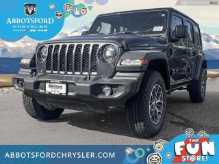 <br> <br>  Whether youre concurring a highway mountain pass or challenging off-road trail, this reliable Jeep Wrangler is ready to get you there with style. <br> <br>No matter where your next adventure takes you, this Jeep Wrangler is ready for the challenge. With advanced traction and handling capability, sophisticated safety features and ample ground clearance, the Wrangler is designed to climb up and crawl over the toughest terrain. Inside the cabin of this Wrangler offers supportive seats and comes loaded with the technology you expect while staying loyal to the style and design youve come to know and love.<br> <br> This granite crystal metallic SUV  has a 8 speed automatic transmission and is powered by a  270HP 2.0L 4 Cylinder Engine.<br> <br> Our Wranglers trim level is Sport S. This off-road icon in the Sport S trim comes standard with aluminum wheels, tow equipment that includes trailer sway control, front and rear tow hooks, front fog lamps, and a manual convertible top with fixed rollover protection. Occupants are treated front and rear illuminated cupholders, air conditioning, an 8-speaker audio system, and a 12.3-inch infotainment screen powered by Uconnect 5W, with smartphone integration and mobile hotspot internet access. Additional features include cruise control, a rearview camera, and even more. This vehicle has been upgraded with the following features: 2.0l I4 Dohc Di Turbo Engine W/ Ess, Black 3-piece Hard Top, Technology Group, Fog Lamps, 17 Inch Aluminum Wheels. <br><br> View the original window sticker for this vehicle with this url <b><a href=http://www.chrysler.com/hostd/windowsticker/getWindowStickerPdf.do?vin=1C4PJXDN4RW160239 target=_blank>http://www.chrysler.com/hostd/windowsticker/getWindowStickerPdf.do?vin=1C4PJXDN4RW160239</a></b>.<br> <br/>    5.99% financing for 96 months. <br> Buy this vehicle now for the lowest weekly payment of <b>$216.82</b> with $0 down for 96 months @ 5.99% APR O.A.C. ( taxes included, Plus applicable fees   ).  Incentives expire 2024-04-30.  See dealer for details. <br> <br>Abbotsford Chrysler, Dodge, Jeep, Ram LTD joined the family-owned Trotman Auto Group LTD in 2010. We are a BBB accredited pre-owned auto dealership.<br><br>Come take this vehicle for a test drive today and see for yourself why we are the dealership with the #1 customer satisfaction in the Fraser Valley.<br><br>Serving the Fraser Valley and our friends in Surrey, Langley and surrounding Lower Mainland areas. Abbotsford Chrysler, Dodge, Jeep, Ram LTD carry premium used cars, competitively priced for todays market. If you don not find what you are looking for in our inventory, just ask, and we will do our best to fulfill your needs. Drive down to the Abbotsford Auto Mall or view our inventory at https://www.abbotsfordchrysler.com/used/.<br><br>*All Sales are subject to Taxes and Fees. The second key, floor mats, and owners manual may not be available on all pre-owned vehicles.Documentation Fee $699.00, Fuel Surcharge: $179.00 (electric vehicles excluded), Finance Placement Fee: $500.00 (if applicable)<br> Come by and check out our fleet of 80+ used cars and trucks and 130+ new cars and trucks for sale in Abbotsford.  o~o