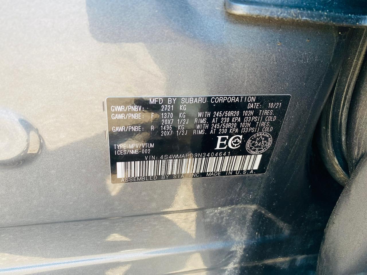 2022 Subaru ASCENT Limited Photo