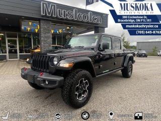 This Jeep Gladiator Rubicon, with a Regular Unleaded V-6 3.6 L/220 engine, features a 8-Speed Automatic w/OD transmission, and generates 22 highway/17 city L/100km. Find this vehicle with only 32 kilometers!  Jeep Gladiator Rubicon Options: This Jeep Gladiator Rubicon offers a multitude of options. Technology options include: 2 LCD Monitors In The Front, AM/FM/HD/Satellite w/Seek-Scan, Clock, Speed Compensated Volume Control, Aux Audio Input Jack, Steering Wheel Controls, Voice Activation, Radio Data System and External Memory Control, Radio: Uconnect 4C Nav w/8.4 Display, Siriusxm Traffic Plus Real-Time Traffic Display, Voice Activated Dual Zone Front Automatic Air Conditioning.  Safety options include Tailgate/Rear Door Lock Included w/Power Door Locks, Variable Intermittent Wipers, 2 LCD Monitors In The Front, Power Door Locks w/Autolock Feature, Airbag Occupancy Sensor.  Visit Us: Find this Jeep Gladiator Rubicon at Muskoka Chrysler today. We are conveniently located at 380 Ecclestone Dr Bracebridge ON P1L1R1. Muskoka Chrysler has been serving our local community for over 40 years. We take pride in giving back to the community while providing the best customer service. We appreciate each and opportunity we have to serve you, not as a customer but as a friend