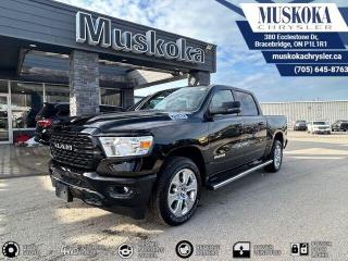 This Ram 1500 Big Horn, with a Regular Unleaded V-8 5.7 L/345 engine, features a 8-Speed Automatic w/OD transmission, and generates 22 highway/17 city L/100km. Find this vehicle with only 23 kilometers!  Ram 1500 Big Horn Options: This Ram 1500 Big Horn offers a multitude of options. Technology options include: 1 LCD Monitor In The Front, AM/FM/Satellite-Prep w/Seek-Scan, Clock, Aux Audio Input Jack, Steering Wheel Controls, Voice Activation, Radio Data System and External Memory Control, GPS Antenna Input, Radio: Uconnect 3 w/5 Display, grated Voice Command w/Bluetooth.  Safety options include Tailgate/Rear Door Lock Included w/Power Door Locks, Variable Intermittent Wipers, 1 LCD Monitor In The Front, Power Door Locks w/Autolock Feature, Airbag Occupancy Sensor.  Visit Us: Find this Ram 1500 Big Horn at Muskoka Chrysler today. We are conveniently located at 380 Ecclestone Dr Bracebridge ON P1L1R1. Muskoka Chrysler has been serving our local community for over 40 years. We take pride in giving back to the community while providing the best customer service. We appreciate each and opportunity we have to serve you, not as a customer but as a friend