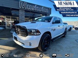 This RAM 1500 EXPRESS, with a 5.7L HEMI V-8 engine engine, features a 8-speed automatic transmission, and generates 20 highway/15 city L/100km. Find this vehicle with only 37 kilometers!  RAM 1500 EXPRESS Options: This RAM 1500 EXPRESS offers a multitude of options. Technology options include: 1 LCD Monitor In The Front, AM/FM/Satellite-Prep w/Seek-Scan, Clock, Voice Activation, Radio Data System and External Memory Control, GPS Antenna Input, Radio: Uconnect 3 w/5 Display, grated Voice Command w/Bluetooth.  Safety options include Variable Intermittent Wipers, 1 LCD Monitor In The Front, Power Door Locks, Airbag Occupancy Sensor, Curtain 1st And 2nd Row Airbags.  Visit Us: Find this RAM 1500 EXPRESS at Muskoka Chrysler today. We are conveniently located at 380 Ecclestone Dr Bracebridge ON P1L1R1. Muskoka Chrysler has been serving our local community for over 40 years. We take pride in giving back to the community while providing the best customer service. We appreciate each and opportunity we have to serve you, not as a customer but as a friend