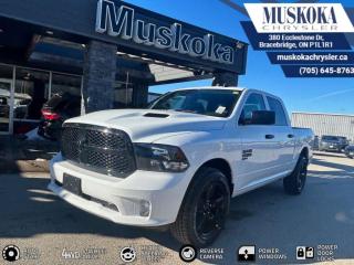 This Ram 1500 Classic Express, with a Regular Unleaded V-6 3.6 L/220 engine, features a 8-Speed Automatic w/OD transmission, and generates 23 highway/16 city L/100km. Find this vehicle with only 23 kilometers!  Ram 1500 Classic Express Options: This Ram 1500 Classic Express offers a multitude of options. Technology options include: 1 LCD Monitor In The Front, AM/FM/Satellite-Prep w/Seek-Scan, Clock, Voice Activation, Radio Data System and External Memory Control, GPS Antenna Input, Radio: Uconnect 3 w/5 Display, grated Voice Command w/Bluetooth.  Safety options include Variable Intermittent Wipers, 1 LCD Monitor In The Front, Power Door Locks, Airbag Occupancy Sensor, Curtain 1st And 2nd Row Airbags.  Visit Us: Find this Ram 1500 Classic Express at Muskoka Chrysler today. We are conveniently located at 380 Ecclestone Dr Bracebridge ON P1L1R1. Muskoka Chrysler has been serving our local community for over 40 years. We take pride in giving back to the community while providing the best customer service. We appreciate each and opportunity we have to serve you, not as a customer but as a friend