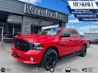 This RAM 1500 EXPRESS, with a 5.7L HEMI V-8 engine engine, features a 8-speed automatic transmission, and generates 20 highway/15 city L/100km. Find this vehicle with only 20 kilometers!  RAM 1500 EXPRESS Options: This RAM 1500 EXPRESS offers a multitude of options. Technology options include: 1 LCD Monitor In The Front, AM/FM/Satellite-Prep w/Seek-Scan, Clock, Voice Activation, Radio Data System and External Memory Control, GPS Antenna Input, Radio: Uconnect 3 w/5 Display, grated Voice Command w/Bluetooth.  Safety options include Variable Intermittent Wipers, 1 LCD Monitor In The Front, Power Door Locks, Airbag Occupancy Sensor, Curtain 1st And 2nd Row Airbags.  Visit Us: Find this RAM 1500 EXPRESS at Muskoka Chrysler today. We are conveniently located at 380 Ecclestone Dr Bracebridge ON P1L1R1. Muskoka Chrysler has been serving our local community for over 40 years. We take pride in giving back to the community while providing the best customer service. We appreciate each and opportunity we have to serve you, not as a customer but as a friend