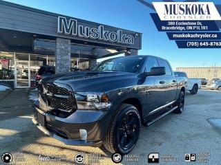 This RAM 1500 EXPRESS, with a 5.7L HEMI V-8 engine engine, features a 8-speed automatic transmission, and generates 20 highway/15 city L/100km. Find this vehicle with only 49 kilometers!  RAM 1500 EXPRESS Options: This RAM 1500 EXPRESS offers a multitude of options. Technology options include: 1 LCD Monitor In The Front, AM/FM/Satellite-Prep w/Seek-Scan, Clock, Voice Activation, Radio Data System and External Memory Control, GPS Antenna Input, Radio: Uconnect 3 w/5 Display, grated Voice Command w/Bluetooth.  Safety options include Variable Intermittent Wipers, 1 LCD Monitor In The Front, Power Door Locks, Airbag Occupancy Sensor, Curtain 1st And 2nd Row Airbags.  Visit Us: Find this RAM 1500 EXPRESS at Muskoka Chrysler today. We are conveniently located at 380 Ecclestone Dr Bracebridge ON P1L1R1. Muskoka Chrysler has been serving our local community for over 40 years. We take pride in giving back to the community while providing the best customer service. We appreciate each and opportunity we have to serve you, not as a customer but as a friend