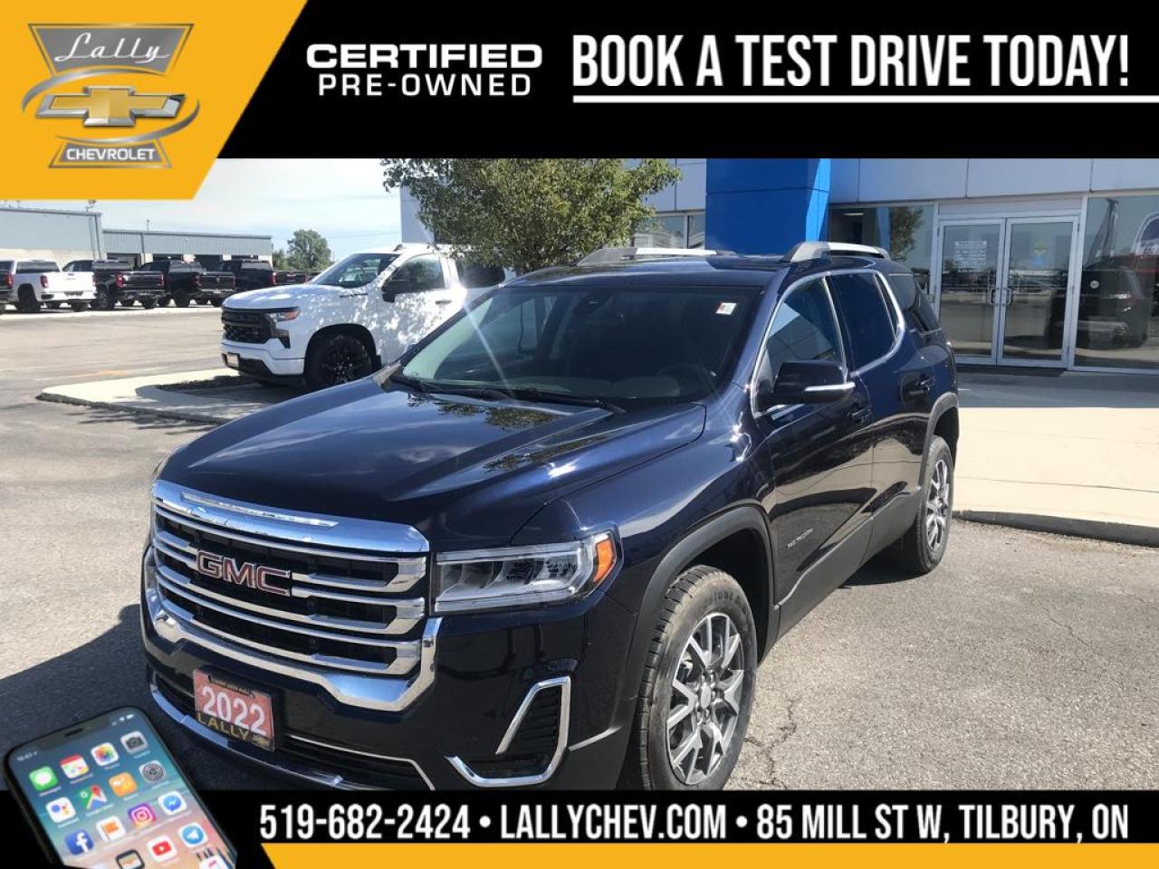 Used 2022 GMC Acadia SLE, NAV, ROOF RACKS, BOSE SPEAKERS!! for sale in Tilbury, ON