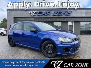 <p>Carzone is pleased to offer this Beautiful 2016 Volkswagen Golf R has a Clean Car/Fax with no accident and comes fully loaded with a 2.0 Turbocharged engine (292 HP) paired with a Manual Transmission, All Wheel Drive performance, Navigation, Back-Up Camera, Apple Car/Play & Android Auto, BSI, Adaptive Cruise Control, Rain sensing Wipers and much more... </p><p>CARFAX LINK: https://vhr.carfax.ca/?id=VoyO38fv3Ufkz5NsKC5TsaiIm3i%2B55Ug</p><p>Looking for Your Dream Car? Call Carzone Today!</p><p>Explore our impressive selection of vehicles at Carzone. Were open 6 days a week, and Sundays are available by appointment. With EASY FINANCING and ZERO DOWN payment options, owning your dream car has never been easier. Enjoy the peace of mind of a NORTH AMERICAN WIDE WARRANTY and CARFAX report. Trade-ins are always welcome, making your upgrade seamless. Visit us online at carzonecalgary.ca and experience the difference. As an AMVIC licensed dealer, Carzone specializes in turning your vehicle dreams into reality. Call us anytime and inquire about our 90-day payment deferral plan. No matter your credit history – bankruptcy, self-employed, bank repo, new to Canada – ALL CREDIT TYPES ARE WELCOME. Multiple banks are ready to work with you. Apply online at CARZONECALGARY and let us guide you toward your dream car. Were here to assist you every step of the way. Your credit acceptance is our priority. Contact Carzone now to discover how we can earn your business today.</p>