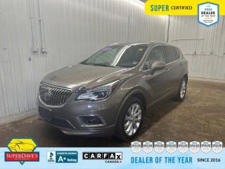 
Panoramic Sunroof, Leather Seats, Low Kms, Navigation System, Heated Seats, Air Conditioning, Remote Starter, Cruise Control, Second Row Power Windows, Backup Cam. This Buick Envision has a dependable Gas I4 2.0L/- TBD -- engine powering this Automatic transmission.

Experience a Fully-Loaded Buick Envision Premium II 
Voice Recognition, Touchscreen, Tinted Windows, Steering Wheel Controls, Rear Window Defroster, Push to Start, Power Windows, Power Locks, Power Front Seats, Fog Lights, Dual Climate Control, Bluetooth, Blind Spot Detection, Aux/MP3 Line-in, Alloy Wheels, 17 Inch Wheels, Tilt Steering, Power Mirrors, Outside Temp Display, On-star.

Critics Agree
IIHS Top Safety Pick+ with optional front crash prevention and specific headlights, IIHS Top Safety Pick+ with optional front crash prevention, KBB.com Brand Image Awards.


THE SUPER DAVES ADVANTAGE
 
BUY REMOTE - No need to visit the dealership. Through email, text, or a phone call, you can complete the purchase of your next vehicle all without leaving your house!
 
DELIVERED TO YOUR DOOR - Your new car, delivered straight to your door! When buying your car with Super Daves, well arrange a fast and secure delivery. Just pick a time that works for you and well bring you your new wheels!
 
PEACE OF MIND WARRANTY - Every vehicle we sell comes backed with a warranty so you can drive with confidence.
 
EXTENDED COVERAGE - Get added protection on your new car and drive confidently with our selection of competitively priced extended warranties.
 
WE ACCEPT TRADES - We’ll accept your trade for top dollar! We’ll assess your trade in with a few quick questions and offer a guaranteed value for your ride. We’ll even come pick up your trade when we deliver your new car.
 
SUPER CERTIFIED INSPECTION - Every vehicle undergoes an extensive 120 point inspection, that ensure you get a safe, high quality used vehicle every time.
 
FREE CARFAX VEHICLE HISTORY REPORT - If youre buying used, its important to know your cars history. Thats why we provide a free vehicle history report that lists any accidents, prior defects, and other important information that may be useful to you in your decision.
 
METICULOUSLY DETAILED – Buying used doesn’t mean buying grubby. We want your car to shine and sparkle when it arrives to you. Our professional team of detailers will have your new-to-you ride looking new car fresh.
 
(Please note that we make all attempt to verify equipment, trim levels, options, accessories, kilometers and price listed in our ads however we make no guarantees regarding the accuracy of these ads online. Features are populated by VIN decoder from manufacturers original specifications. Some equipment such as wheels and wheels sizes, along with other equipment or features may have changed or may not be present. We do not guarantee a vehicle manual, manuals can be typically found online in the rare event the vehicle does not have one. Please verify all listed information with our dealership in person before purchase. The sale price does not include any ongoing subscription based services such as Satellite Radio. Any software or hardware updates needed to run any of these systems would also be the responsibility of the client. All listed payments are OAC which means On Approved Credit and are estimated without taxes and fees as these may vary from deal to deal, taxes and fees are extra. As these payments are based off our lenders best offering they may be subject to change without notice. Please ensure this vehicle is ready to be viewed at the dealership by making an appointment with our sales staff. We cannot guarantee this vehicle will be on premises and ready for viewing unless and appointment has been made.)
