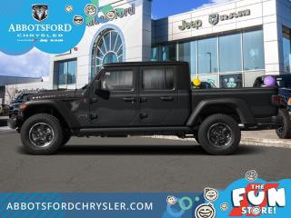 <br> <br>  Ever wished your truck had a big open cabin like a Jeep? Ever wished your Jeep could hold more than a few people and a backpack? Now it can thanks to this awesome Jeep Gladiator! <br> <br>Built with unmistakable Jeep styling and off-road capability and the capability and hauling power of a pickup truck, you get the best of both worlds with this incredible machine. Thanks to its unmistakable style, rugged off-road technology, and an exhilarating open air truck experience, this unique Jeep Gladiator is ready to change the 4X4 game.<br> <br> This sting-gray clear coat          sought after diesel Regular Cab 4X4 pickup   has a 8 speed automatic transmission and is powered by a  260HP 3.0L V6 Cylinder Engine.<br> <br> Our Gladiators trim level is Rubicon. Sitting at the top of the Gladiator range, this Rubicon trim is fully loaded with FOX premium dampers, 7 skid plates, heavy-duty suspension, a manual Targa composite first-row sunroof, a 9-speaker Alpine premium audio setup, voice-activated navigation, dual-zone climate control, class III towing equipment with a trailer wiring harness and trailer sway control, a full-size spare with underbody storage, removable doors and windows, and a manual convertible top with fixed roll-over protection. This rugged truck also features great convenience features like proximity keyless entry with push button start, illuminated front and rear cupholders, two 12-volt DC and a 120-volt AC power outlets, and tons of storage space. Handling infotainment and connectivity duties is an 8.4-inch screen powered by Uconnect 4, and features Apple CarPlay, Android Auto, 4G LTE WiFi hotspot internet access, and streaming audio. This vehicle has been upgraded with the following features: Diesel Engine, Heated Seats, Leather Seats, Spray In Bedliner, Advanced Safety Group, Safety Group, Led Lighting Group. <br><br> View the original window sticker for this vehicle with this url <b><a href=http://www.chrysler.com/hostd/windowsticker/getWindowStickerPdf.do?vin=1C6JJTBM5PL537269 target=_blank>http://www.chrysler.com/hostd/windowsticker/getWindowStickerPdf.do?vin=1C6JJTBM5PL537269</a></b>.<br> <br/> See dealer for details. <br> <br>Abbotsford Chrysler, Dodge, Jeep, Ram LTD joined the family-owned Trotman Auto Group LTD in 2010. We are a BBB accredited pre-owned auto dealership.<br><br>Come take this vehicle for a test drive today and see for yourself why we are the dealership with the #1 customer satisfaction in the Fraser Valley.<br><br>Serving the Fraser Valley and our friends in Surrey, Langley and surrounding Lower Mainland areas. Abbotsford Chrysler, Dodge, Jeep, Ram LTD carry premium used cars, competitively priced for todays market. If you don not find what you are looking for in our inventory, just ask, and we will do our best to fulfill your needs. Drive down to the Abbotsford Auto Mall or view our inventory at https://www.abbotsfordchrysler.com/used/.<br><br>*All Sales are subject to Taxes and Fees. The second key, floor mats, and owners manual may not be available on all pre-owned vehicles.Documentation Fee $699.00, Fuel Surcharge: $179.00 (electric vehicles excluded), Finance Placement Fee: $500.00 (if applicable)<br> Come by and check out our fleet of 70+ used cars and trucks and 120+ new cars and trucks for sale in Abbotsford.  o~o