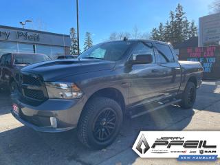 This Ram 1500 Classic Night Edition has been upgraded with Pirelli Scorpion All Terrain tires on beautiful 20 black rims, front end level kit, tri fold tonneau cover, spray in bedliner, remote start, heated front seats, heated steering wheel, backup camera, Apple Carplay, Android Auto, get your HEMI before there all gone !!