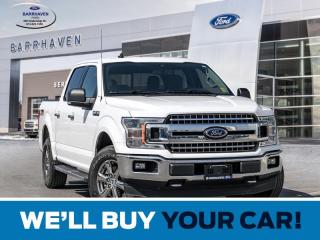 Our 2020 Ford F-150 XLT SuperCrew 4X4 with the XTR Pack is built to get tough jobs done in Oxford White! Powered by a Twin-TurboCharged 2.7 Litre EcoBoost V6 offering 325hp matched to a 6 Speed Automatic transmission with tow/haul modes to make pulling large loads a little easier. You can also appreciate the confident ride and handling of this Four Wheel Drive truck that returns nearly approximately 10.2L/100km on the highway with strength and style. Folks just may stop and stare at our F-150s dominating grille, fog lamps, running boards, bedliner, chrome accents, and alloy wheels.    You will love our user-friendly XLT cabin comes with supportive cloth heated front seats, a tilt-and-telescoping steering wheel, cruise control, air conditioning, power accessories, an AM/FM stereo, and premium technology that keeps you connected whether youre at the job site or cruising through town. It all starts with a SYNC 3 hands-free infotainment system with an 8-inch touchscreen, Android Auto/Apple CarPlay, Bluetooth, Navigaton, voice control, and FordPass Connect for WiFi compatibility.    Ford goes high-tech with its passenger-protection features, providing a backup camera, dynamic hitch assistance, automatic braking, forward-collision warning, ABS, traction/stability control, and multiple airbags that include a side-curtain safety canopy. With all that and more, our F-150 XLT is a fantastic choice for truck lovers like you! Save this Page and Call for Availability. We Know You Will Enjoy Your Test Drive Towards Ownership.