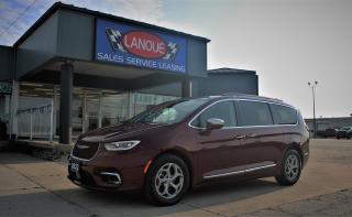 <p style=text-align: center; line-height: 1;><em><strong><span style=font-family: arial, helvetica, sans-serif; font-size: 18pt;>22 CHRYSLER PACIFICA LIMITED</span></strong></em></p><p style=text-align: center; line-height: 1;><em><strong><span style=font-family: arial, helvetica, sans-serif; font-size: 18pt;>DRIVETRAIN & MECHANICAL</span></strong></em></p><p style=text-align: center; line-height: 1;><span style=font-family: arial, helvetica, sans-serif; font-size: 18pt;>3.6L PentaStar<strong><em>®</em></strong></span><span style=font-family: arial, helvetica, sans-serif; font-size: 18pt;> VVT V6 Engine w/ Stop/Start.</span></p><p style=text-align: center; line-height: 1;><span style=font-family: arial, helvetica, sans-serif; font-size: 18pt;>9-Speed Automatic Transmission.</span></p><p style=text-align: center; line-height: 1;><span style=font-family: arial, helvetica, sans-serif; font-size: 18pt;>Front-Wheel Drive.</span></p><p style=text-align: center; line-height: 1;><strong><span style=font-size: 18pt; font-family: arial, helvetica, sans-serif;>OPTIONAL EQUIPMENT<em><span style=font-size: 12pt;> (MAY REPLACE STANDARD EQUIPMENT)</span></em></span></strong></p><p style=text-align: center; line-height: 1;><strong><span style=font-size: 14pt; font-family: arial, helvetica, sans-serif;><em>LIMITED </em>Preferred Package 27P</span></strong></p><p style=text-align: center; line-height: 1;><em><strong><span style=font-size: 18pt; font-family: arial, helvetica, sans-serif;>UCONNECT</span></strong><span style=font-family: arial, helvetica, sans-serif;><span style=font-size: 24px;><strong>®</strong></span></span><strong><span style=font-size: 18pt; font-family: arial, helvetica, sans-serif;> THEATER FAMILY PACKAGE</span></strong></em></p><p style=text-align: center; line-height: 1;><span style=font-size: 14pt; font-family: arial, helvetica, sans-serif;>KeySense</span><span style=font-family: arial, helvetica, sans-serif; font-size: 18.6667px;>®</span><span style=font-size: 14pt; font-family: arial, helvetica, sans-serif;> Programmable Key Fob, </span><span style=font-size: 14pt; font-family: arial, helvetica, sans-serif;>115-Volt Auxiliary Power Outlet, </span><span style=font-size: 14pt; font-family: arial, helvetica, sans-serif;>Blu-Ray</span><span style=font-family: arial, helvetica, sans-serif; font-size: 18.6667px;>®</span><span style=font-size: 14pt; font-family: arial, helvetica, sans-serif;>/DVD Player w/ Video USB Port, </span><span style=font-size: 14pt; font-family: arial, helvetica, sans-serif;>3-Channel Video Remote Control, </span><span style=font-size: 14pt; font-family: arial, helvetica, sans-serif;>High Definition Multimedia Interface (HDMI) Port, </span><span style=font-size: 14pt; font-family: arial, helvetica, sans-serif;>Front Seatback Dual 10 Touchscreens, </span><span style=font-size: 14pt; font-family: arial, helvetica, sans-serif;>Video USB Port.</span></p><p style=text-align: center; line-height: 1;><span style=font-size: 14pt; font-family: arial, helvetica, sans-serif;>FamCam Interior Camera, </span><span style=font-size: 14pt; font-family: arial, helvetica, sans-serif;>AMAZON FIRE TV Built–In, </span><span style=font-family: arial, helvetica, sans-serif;><span style=font-size: 18.6667px;>Power-Adjustable Exterior Mirrors.</span></span></p><p style=text-align: center; line-height: 1;><span style=font-family: arial, helvetica, sans-serif;><strong><span style=font-size: 18pt;>STANDARD EQUIPMENT<em><span style=font-size: 12pt;> (UNLESS REPLACED BY OPTIONAL EQUIPMENT)</span></em></span></strong></span></p><p style=text-align: center; line-height: 1;><span style=font-size: 14pt; font-family: arial, helvetica, sans-serif;>Nappa Leather-Faced Front Vented Bucket Seats, Black Interior & Seats w/ Diesel-Grey Stitching, Second-Row Stow N Go</span><span style=font-family: arial, helvetica, sans-serif; font-size: 18.6667px;>®</span><span style=font-family: arial, helvetica, sans-serif; font-size: 14pt;> Bucket Seats, </span><span style=font-size: 14pt; font-family: arial, helvetica, sans-serif;>Lane Departure Warning w/ Lane Keep Assist, </span><span style=font-size: 14pt; font-family: arial, helvetica, sans-serif;>Adaptive Cruise Control w/ Stop & Go, </span><span style=font-size: 14pt; font-family: arial, helvetica, sans-serif;>Blind-Spot Monitoring & Rear Cross-Path Detection, </span><span style=font-size: 14pt; font-family: arial, helvetica, sans-serif;>Forward Collision Warning w/ Active Braking, </span><span style=font-size: 14pt; font-family: arial, helvetica, sans-serif;>Park-Sense</span><span style=font-family: arial, helvetica, sans-serif; font-size: 18.6667px;>®</span><span style=font-family: arial, helvetica, sans-serif; font-size: 14pt;> Front & Rear Park Assist w/ Stop, </span><span style=font-size: 14pt; font-family: arial, helvetica, sans-serif;>Parallel & Perpendicular Park Assist w/ Stop, </span><span style=font-size: 14pt; font-family: arial, helvetica, sans-serif;>Uconnect® 5 Nav w/ 10.1 Display, </span><span style=font-size: 14pt; font-family: arial, helvetica, sans-serif;>7 Full-Colour Customizable In-Cluster Display, </span><span style=font-family: arial, helvetica, sans-serif;><span style=font-size: 14pt;>SiriusXM</span></span><span style=font-family: arial, helvetica, sans-serif; font-size: 18.6667px;>®</span><span style=font-size: 14pt;> Guardian, </span><span style=font-size: 14pt;>SiriusXM</span><span style=font-family: arial, helvetica, sans-serif; font-size: 18.6667px;>®</span><span style=font-family: arial, helvetica, sans-serif; font-size: 14pt;> w/ 360L On-Demand Content, </span><span style=font-size: 14pt; font-family: arial, helvetica, sans-serif;>Second-Row USB Charging Port, </span><span style=font-size: 14pt; font-family: arial, helvetica, sans-serif;>Third-Row USB Charging Port, </span><span style=font-family: arial, helvetica, sans-serif;><span style=font-size: 14pt;>Apple CarPlay</span></span><span style=font-family: arial, helvetica, sans-serif; font-size: 18.6667px;>®</span><span style=font-size: 14pt;> & </span><span style=font-size: 14pt;>Google Android Auto Capable, </span><span style=font-size: 14pt; font-family: arial, helvetica, sans-serif;>Stow N Vac</span><span style=font-family: arial, helvetica, sans-serif; font-size: 18.6667px;>®</span><span style=font-family: arial, helvetica, sans-serif; font-size: 14pt;> Integrated Vacuum, </span><span style=font-size: 14pt; font-family: arial, helvetica, sans-serif;>Front Ventilated Seats, </span><span style=font-size: 14pt; font-family: arial, helvetica, sans-serif;>Front Passenger Seat Automatic Advance N Return</span><span style=font-family: arial, helvetica, sans-serif; font-size: 18.6667px;>®, </span><span style=font-size: 14pt; font-family: arial, helvetica, sans-serif;>Second-& Third-Row Window Shades, </span><span style=font-size: 14pt; font-family: arial, helvetica, sans-serif;>Full Sunroof w/ Power Front & Fixed Rear Glass, </span><span style=font-size: 14pt; font-family: arial, helvetica, sans-serif;>Second-Row Heated Seats, </span><span style=font-size: 14pt; font-family: arial, helvetica, sans-serif;>Third-Row Power Folding Seat, </span><span style=font-size: 14pt; font-family: arial, helvetica, sans-serif;>19-</span><span style=font-family: arial, helvetica, sans-serif; font-size: 18.6667px;>Speaker</span><span style=font-size: 14pt; font-family: arial, helvetica, sans-serif;> Harman/Kardon</span><span style=font-family: arial, helvetica, sans-serif; font-size: 18.6667px;>® Sound System</span><span style=font-family: arial, helvetica, sans-serif; font-size: 14pt;> w/ Subwoofer & </span><span style=font-size: 14pt; font-family: arial, helvetica, sans-serif;>760-Watt Amplifier, </span><span style=font-size: 14pt; font-family: arial, helvetica, sans-serif;>Wireless Charging Pad, </span><span style=font-size: 14pt; font-family: arial, helvetica, sans-serif;>360 Surround-View Camera, </span><span style=font-size: 14pt; font-family: arial, helvetica, sans-serif;>Hands-Free Phone Communication, </span><span style=font-size: 14pt; font-family: arial, helvetica, sans-serif;>Hands-Free Power-Sliding Doors, </span><span style=font-size: 14pt; font-family: arial, helvetica, sans-serif;>Rain-Sensing Windshield Wipers, </span><span style=font-size: 14pt; font-family: arial, helvetica, sans-serif;>Front Heated Seats, </span><span style=font-size: 14pt; font-family: arial, helvetica, sans-serif;>Heated Steering Wheel, </span><span style=font-size: 14pt; font-family: arial, helvetica, sans-serif;>Remote Start System, </span><span style=font-size: 14pt; font-family: arial, helvetica, sans-serif;>Second-Row Power Windows.</span></p><p style=text-align: center; line-height: 1;><span style=font-size: 18pt; font-family: arial, helvetica, sans-serif;><em><strong>FUEL ECONOMY</strong></em></span></p><p style=text-align: center; line-height: 1;><span style=font-size: 14pt; font-family: arial, helvetica, sans-serif;>10.6 L/100 km - Combined.</span></p><p style=text-align: center; line-height: 1;><span style=font-size: 14pt; font-family: arial, helvetica, sans-serif;>12.4 L/100 km - City.</span></p><p style=text-align: center; line-height: 1;><span style=font-size: 14pt; font-family: arial, helvetica, sans-serif;> 8.4 L/100 km - Highway.</span></p><p style=text-align: center; line-height: 1;><span style=font-family: arial, helvetica, sans-serif;><strong><span style=font-size: 14pt;>Here at Lanoue/Amfar Sales, Service & Leasing in Tilbury, we take pride in providing the public with a wide variety of High-Quality Pre-owned Vehicles. We recondition and certify our vehicles to a level of excellence that exceeds the Status Quo. We treat our Customers like family and provide the highest level of service from Start to Finish. If you’d like a smooth & stress-free car shopping experience, give one of our Sales Associates a call at 1-844-682-3325 to help you find your next NEW-TO-YOU vehicle!</span></strong></span></p><p style=text-align: center; line-height: 1;><span style=font-family: arial, helvetica, sans-serif;><strong><span style=font-size: 14pt;>Although we try to take great care in being accurate with the information in this listing, from time to time, errors occur. The vehicle is priced as it is physically equipped. Minor variances will not effect pricing. Please verify the vehicle is As Expected when you visit. Thank You!</span></strong></span></p>