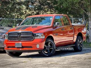 Our New 2023 RAM 1500 Classic Express Crew Cab 4X4 is a terrific tool for taking care of business in Harvest Sunrise! Powered by a 5.7 Litre HEMI V8 serving up 395hp connected to an 8 Speed Automatic transmission thats eager for action. Heavy-duty shocks are also along for the ride, and this Four Wheel Drive truck sees nearly approximately 11.2L/100km on the highway. Strong and stylish, our 1500 Classic stands out from the crowd with a mighty grille, quad halogen headlamps, fog lamps, heated power mirrors, running boards, Tonneau cover, 17-inch alloy wheels, and handy step pads on the rear bumper.  Youre well prepared for work and more in our bold Express cabin. It keeps you feeling fresh behind the wheel with supportive seats, air conditioning, power accessories, cruise control, a 3.5-inch driver display, and Uconnect technology to handle your infotainment needs. The highlights include a 5-inch touchscreen, Bluetooth, voice recognition, and six-speaker audio. Confidence comes standard with this impressive interior!  RAM regards safety as a top priority, providing features like a backup camera, side-impact door beams, traction/stability control, tire-pressure monitoring, ABS, advanced airbags, and more. Buy our 1500 Classic Express today, and youll be on the path to better trucking tomorrow! Save this Page and Call for Availability. We Know You Will Enjoy Your Test Drive Towards Ownership!