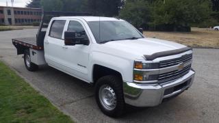 2015 Chevrolet Silverado 3500HD Flat Deck Crew Cab 4WD, 6.0L V8 OHV 16V FFV engine,, 8 cylinder, 4 door, 7372 hours, automatic, 4WD, 4-Wheel ABS, cruise control, AM/FM radio, radio, bluetooth, traction control, deck light, 12v outlet, usb outlet, hands free calling, CD player, navigation aid, power door locks, power windows, power mirrors, white exterior, grey interior, cloth. Certification and Decal valid until July 2024. Measurements: deck:- 8.8 length, 7.5 foot width.(All the measurements are deemed to be true but are not guaranteed). Certificate and Decal Valid to July 2024. $30,450.00 plus $375 processing fee, $30,825.00 total payment obligation before taxes.  Listing report, warranty, contract commitment cancellation fee, financing available on approved credit (some limitations and exceptions may apply). All above specifications and information is considered to be accurate but is not guaranteed and no opinion or advice is given as to whether this item should be purchased. We do not allow test drives due to theft, fraud and acts of vandalism. Instead we provide the following benefits: Complimentary Warranty (with options to extend), Limited Money Back Satisfaction Guarantee on Fully Completed Contracts, Contract Commitment Cancellation, and an Open-Ended Sell-Back Option. Ask seller for details or call 604-522-REPO(7376) to confirm listing availability.